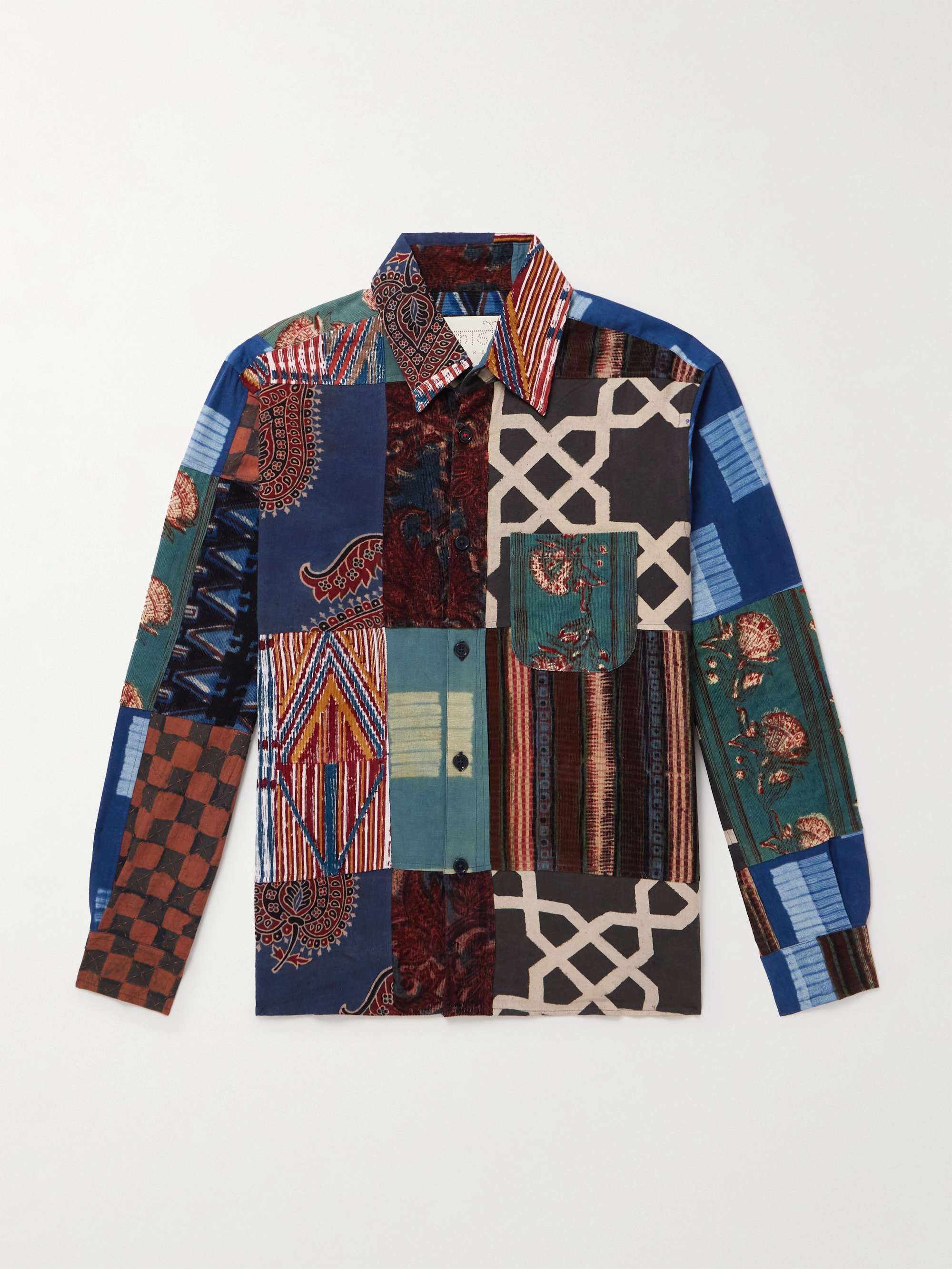 Luis Printed Patchwork Cotton Shirt view