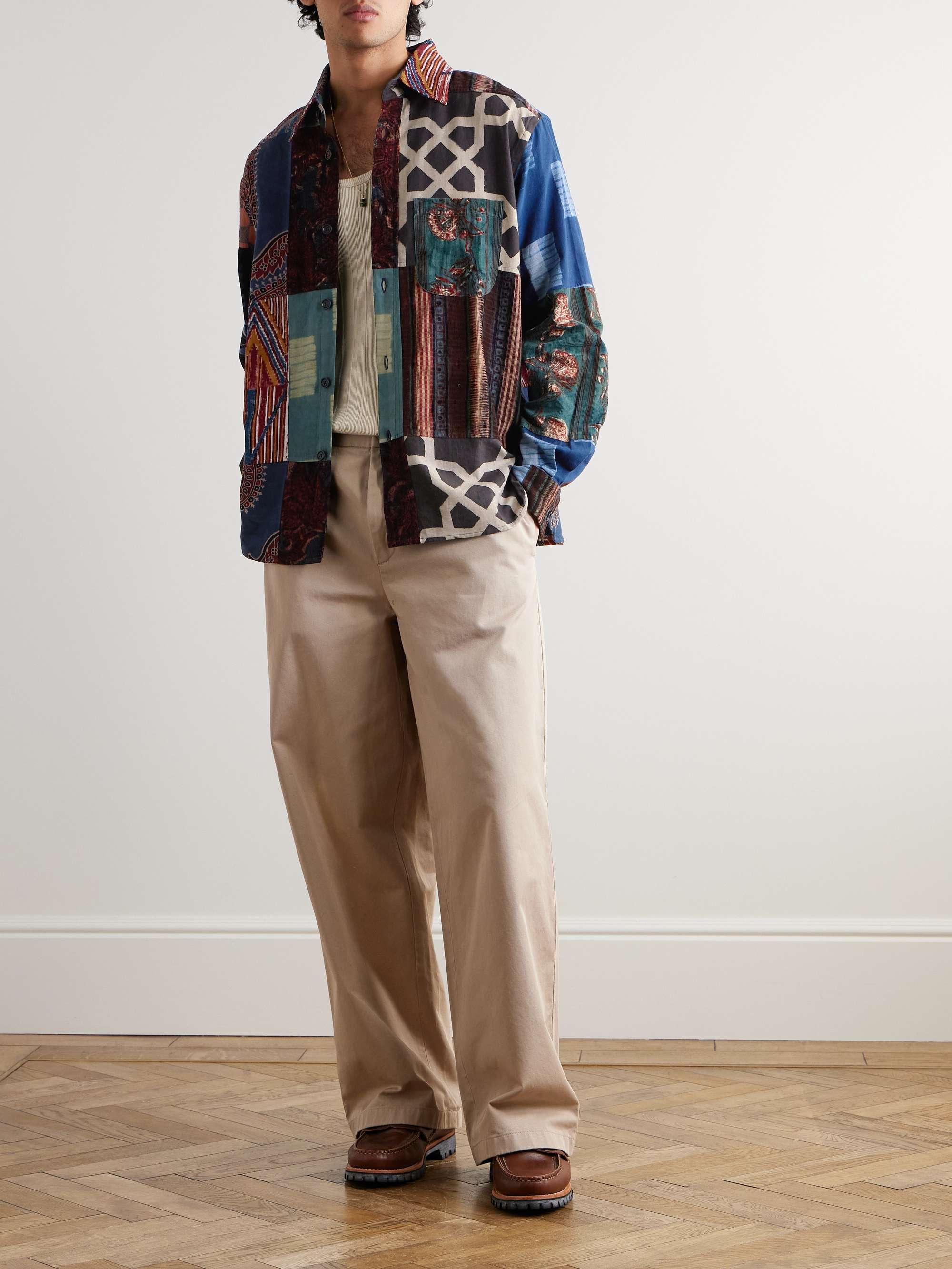 Luis Printed Patchwork Cotton Shirt view
