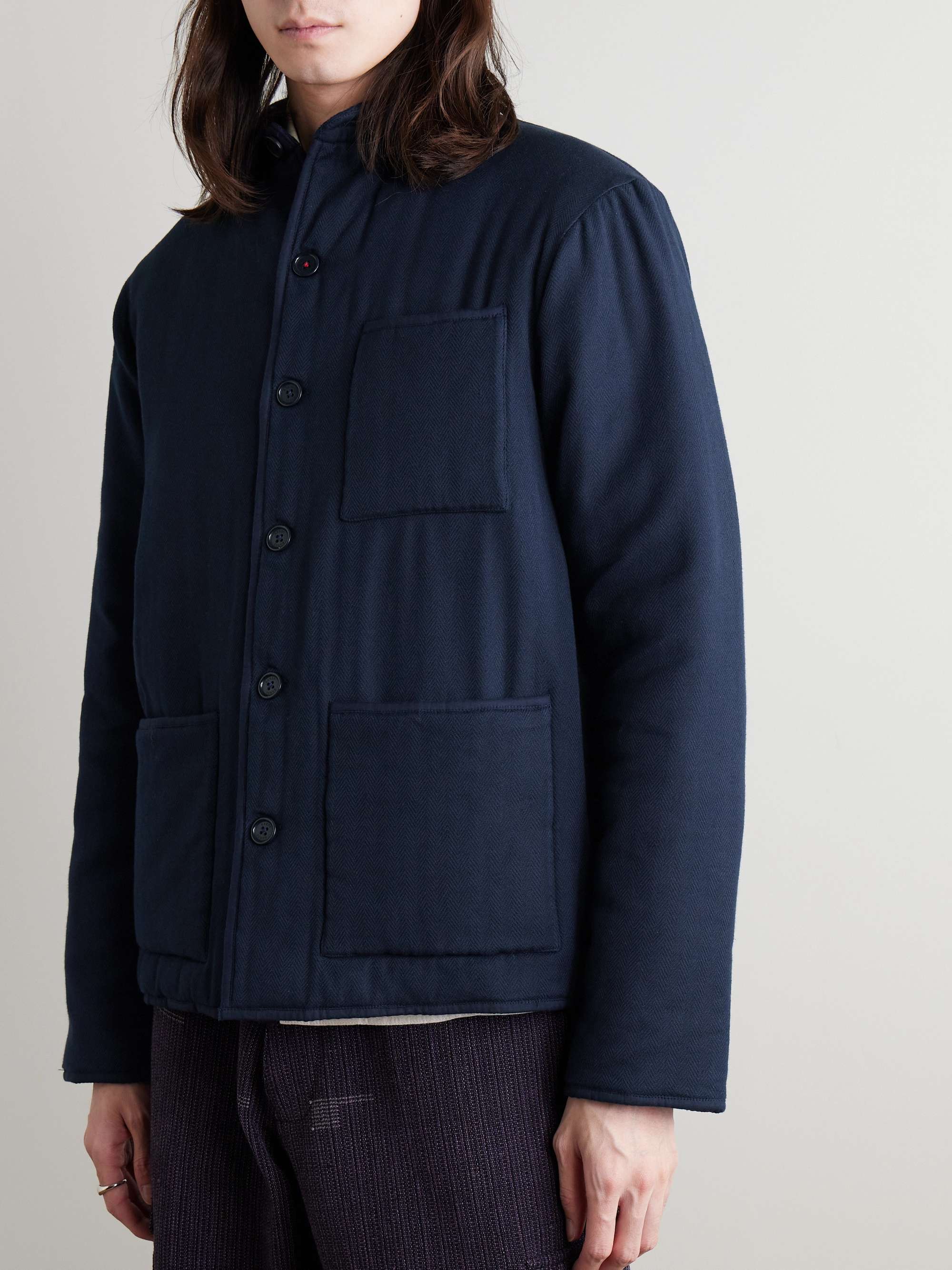 Paris Padded Herringbone Cotton Shirt Jacket view