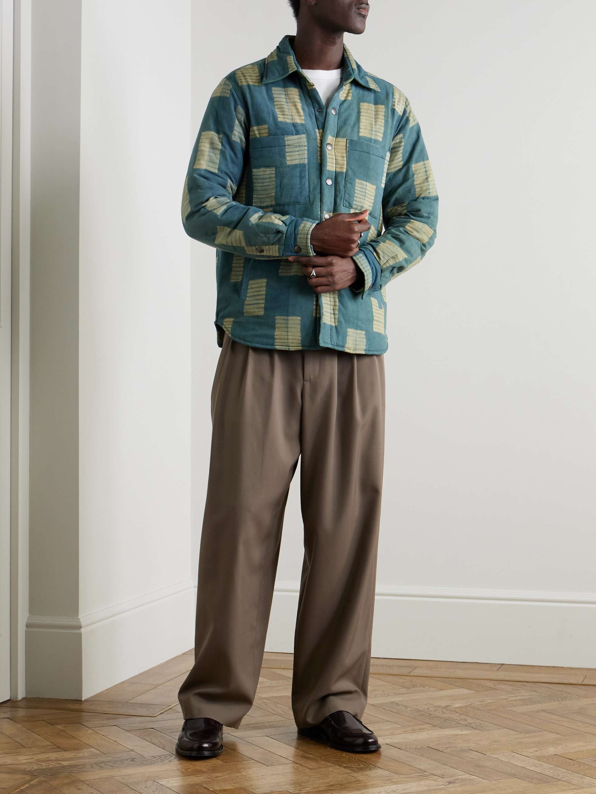 Woody Shibori-Dyed Cotton Shirt Jacket view