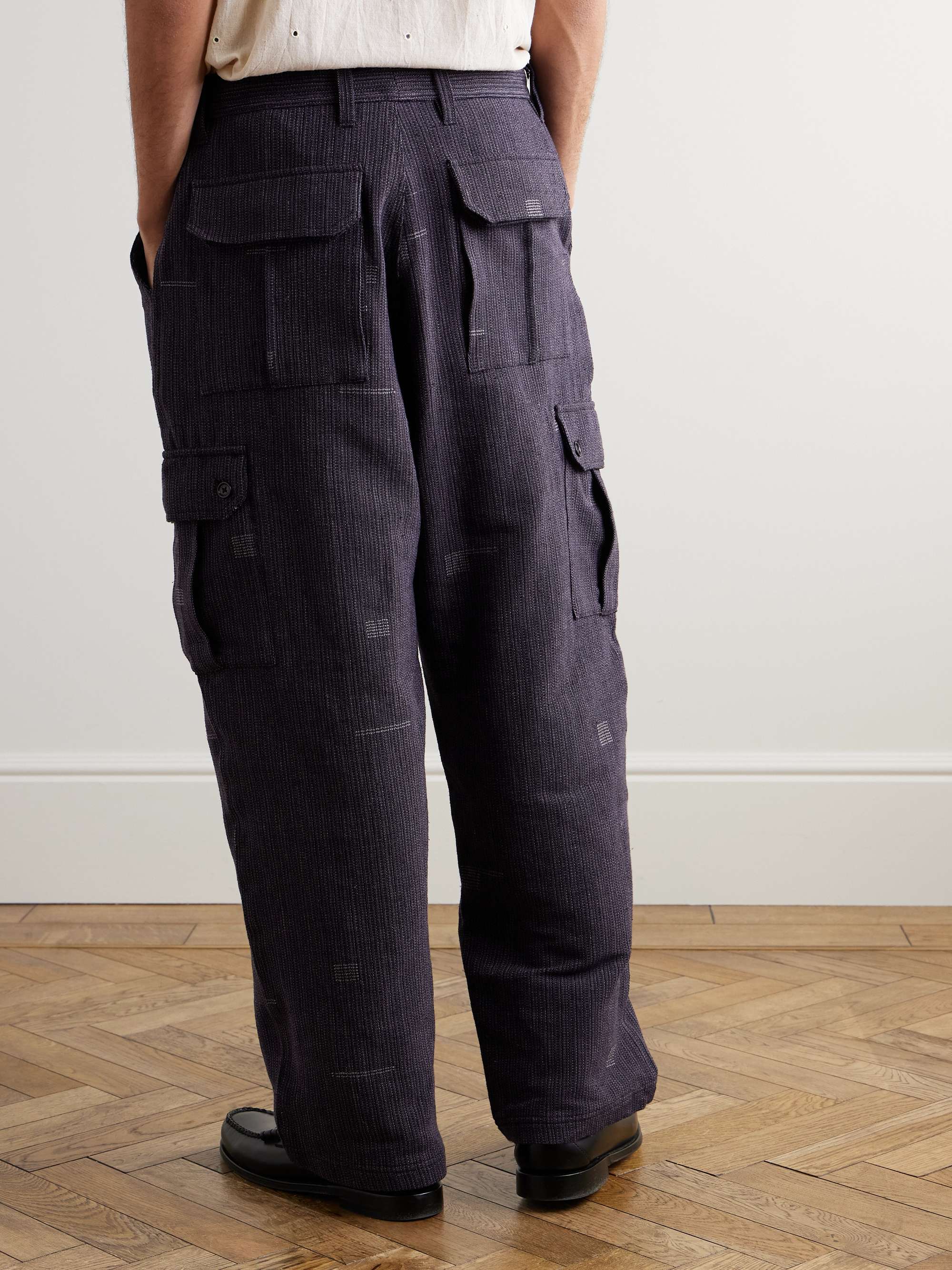 Ally Wide-Leg Cotton-Jacquard Trousers view