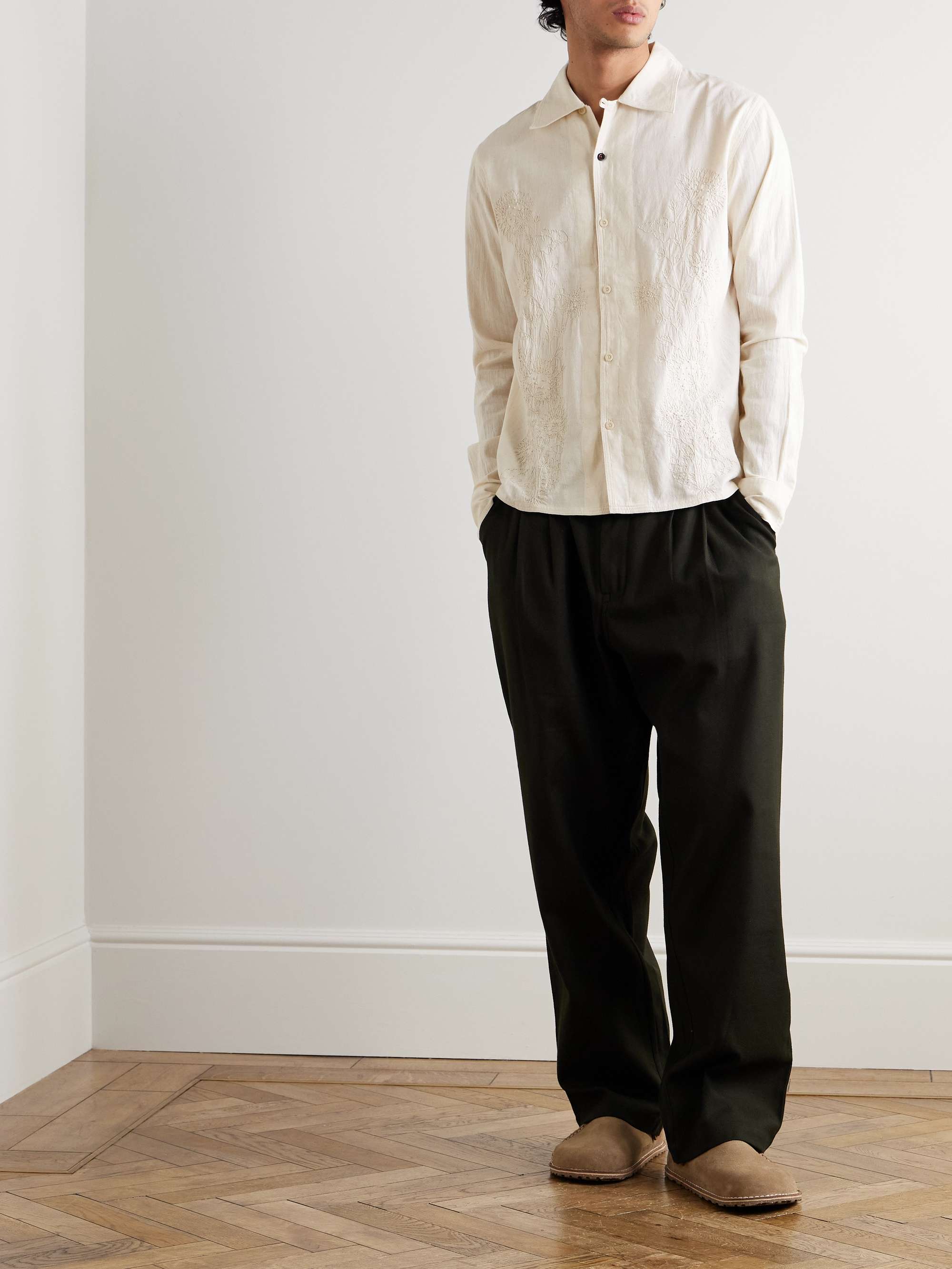 Chintan Embroidered Cotton Shirt view
