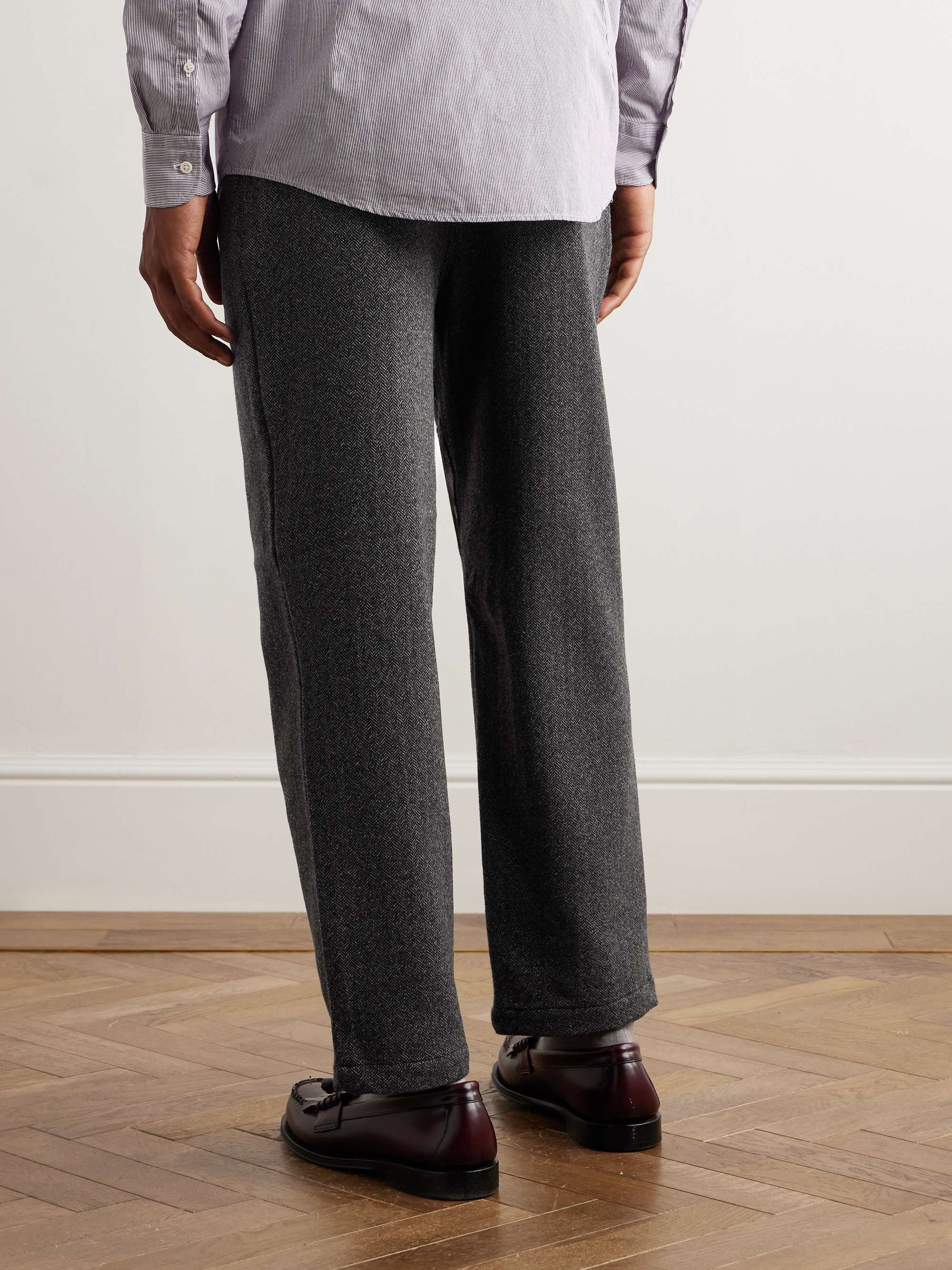 Key West Straight-Leg Herringbone Cashmere and Wool-Blend Suit Trousers view