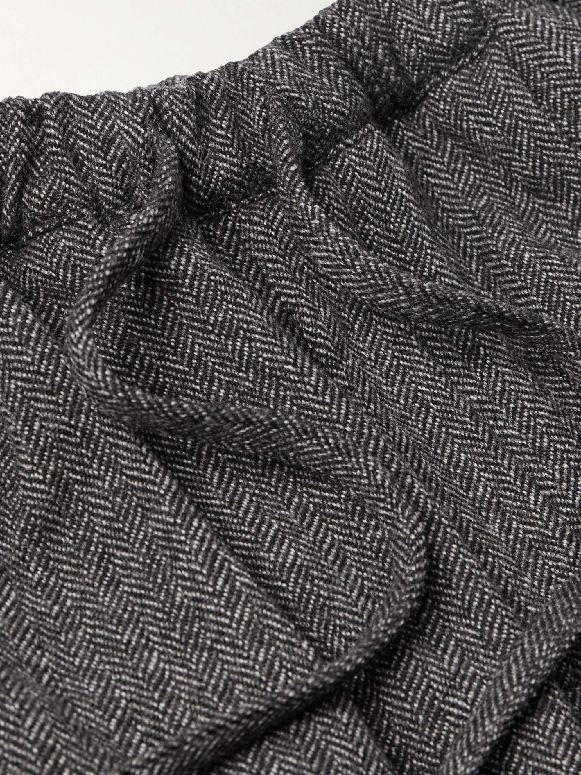 Key West Straight-Leg Herringbone Cashmere and Wool-Blend Suit Trousers view