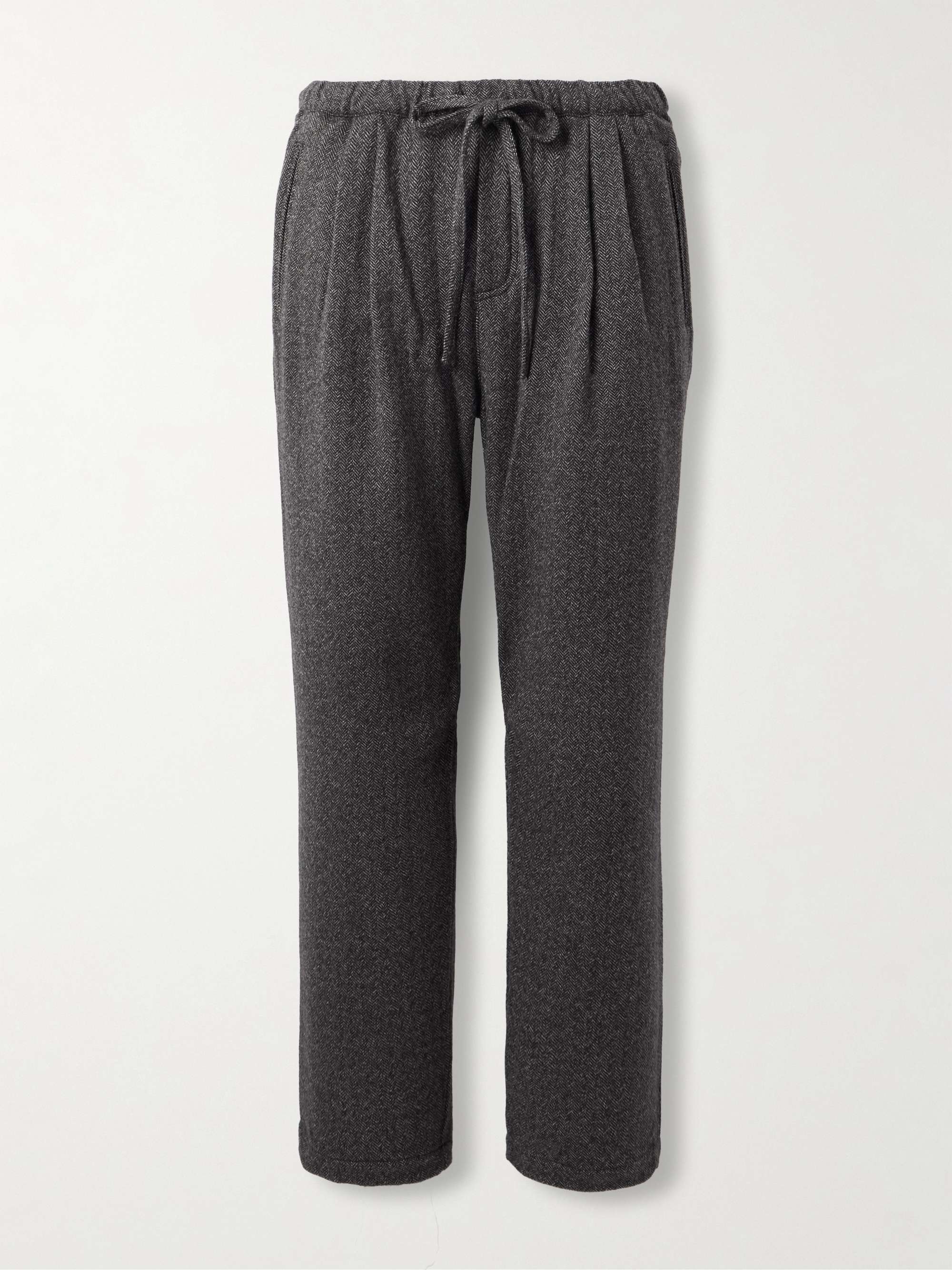 Key West Straight-Leg Herringbone Cashmere and Wool-Blend Suit Trousers view