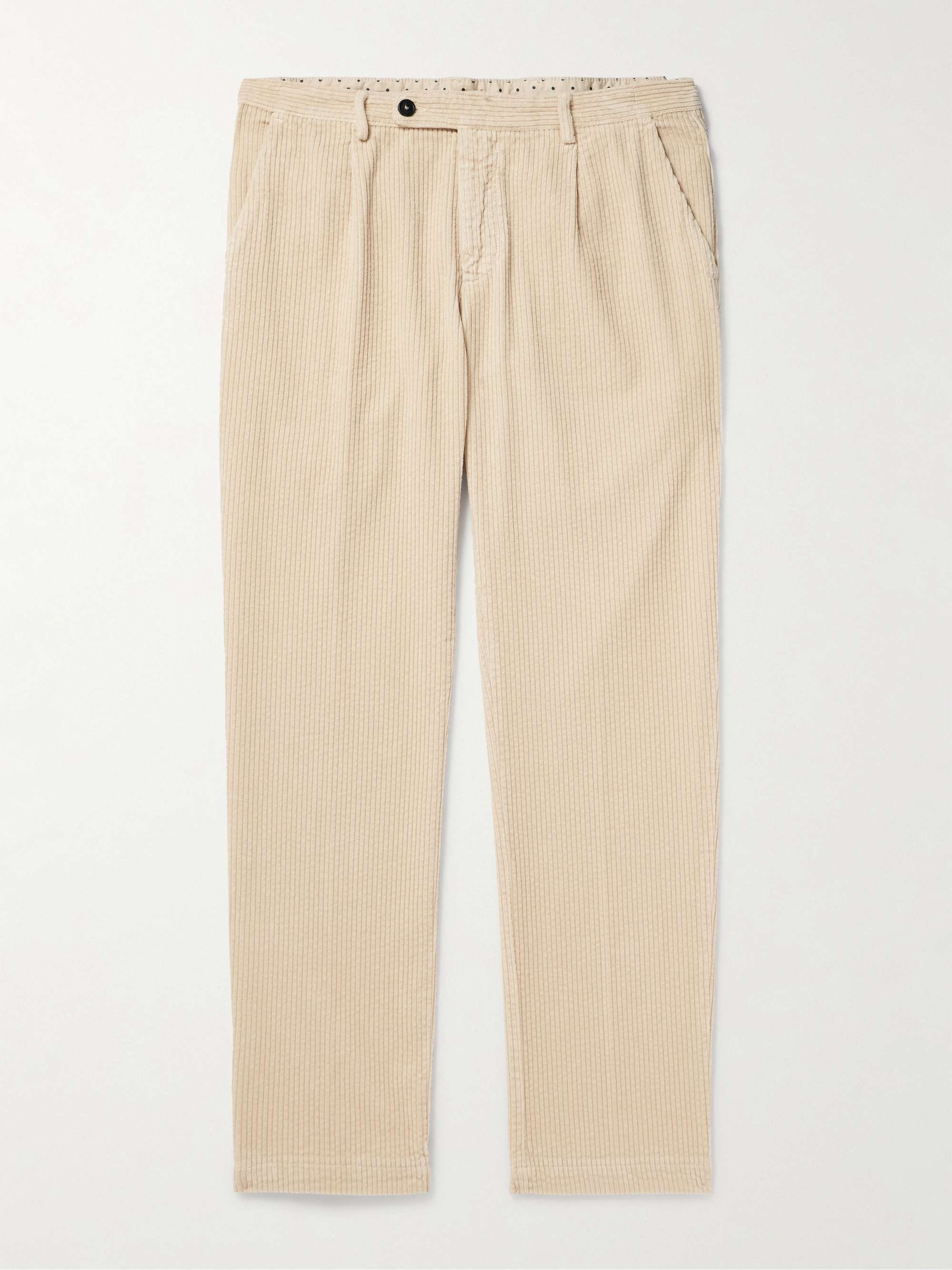 Ionio2 Tapered Pleated Cotton-Corduroy Trousers view
