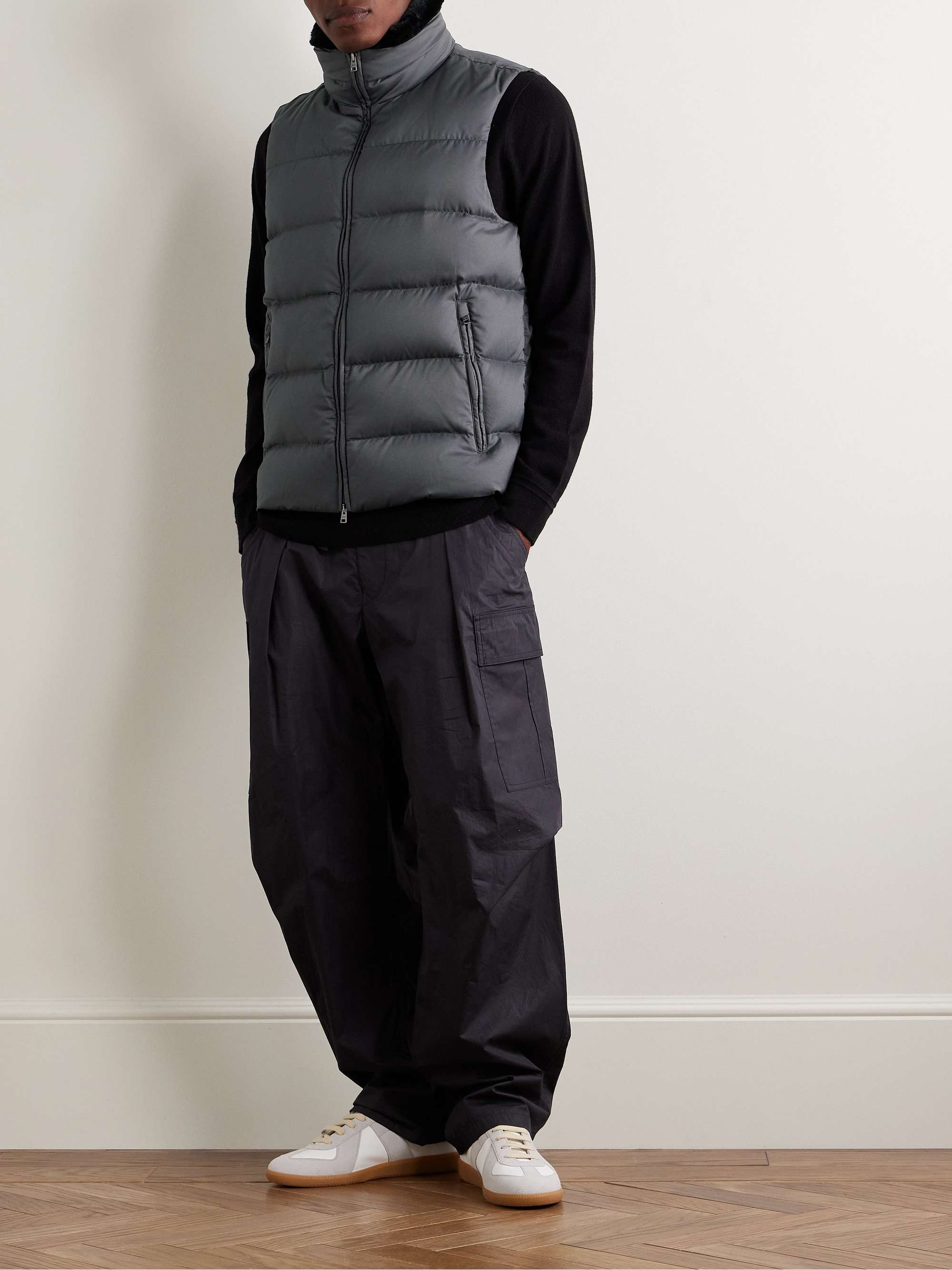 Faux Shearling-Trimmed Quilted Shell Down Gilet view