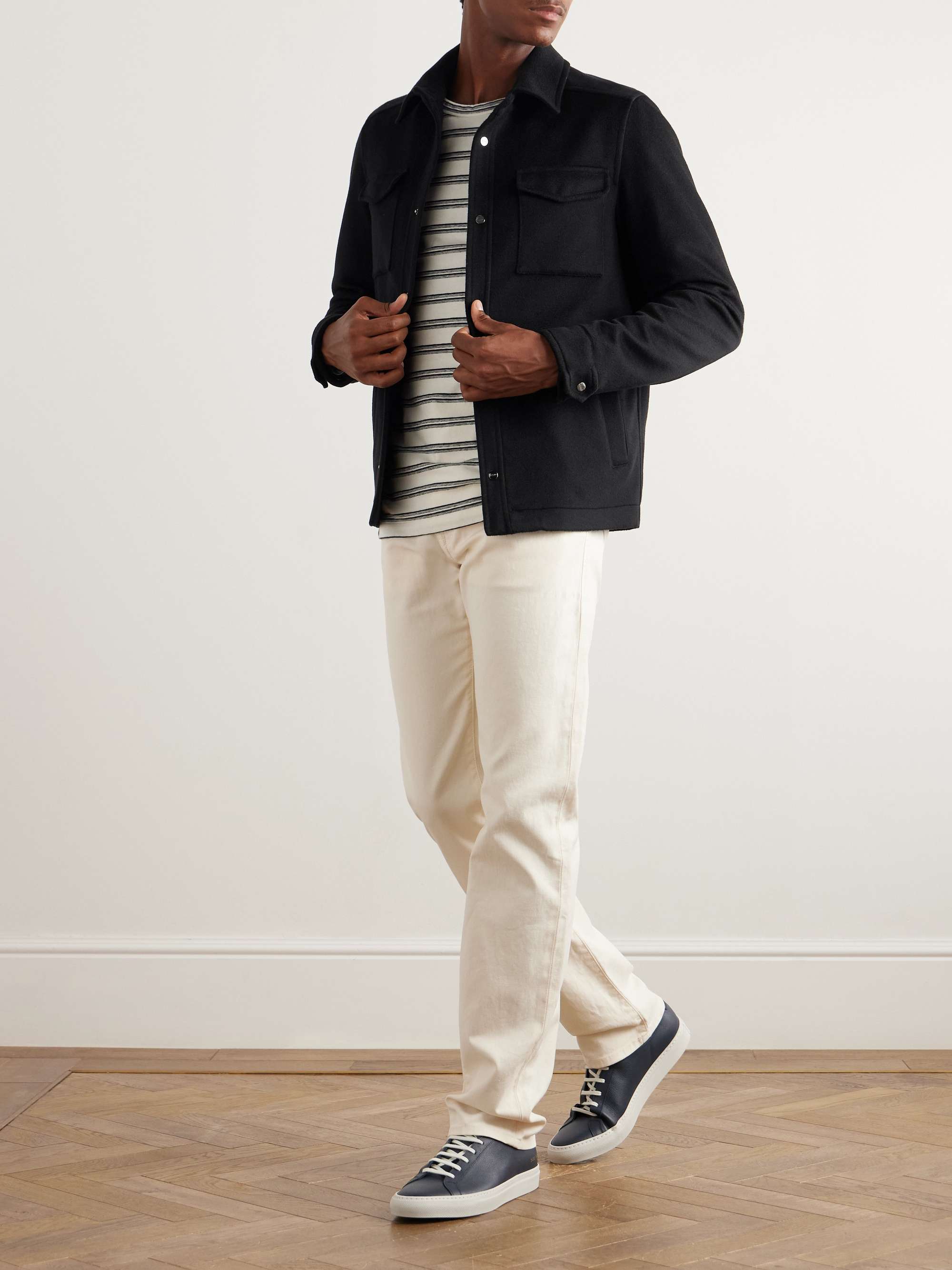 Brushed Wool and Cashmere-Blend Overshirt view