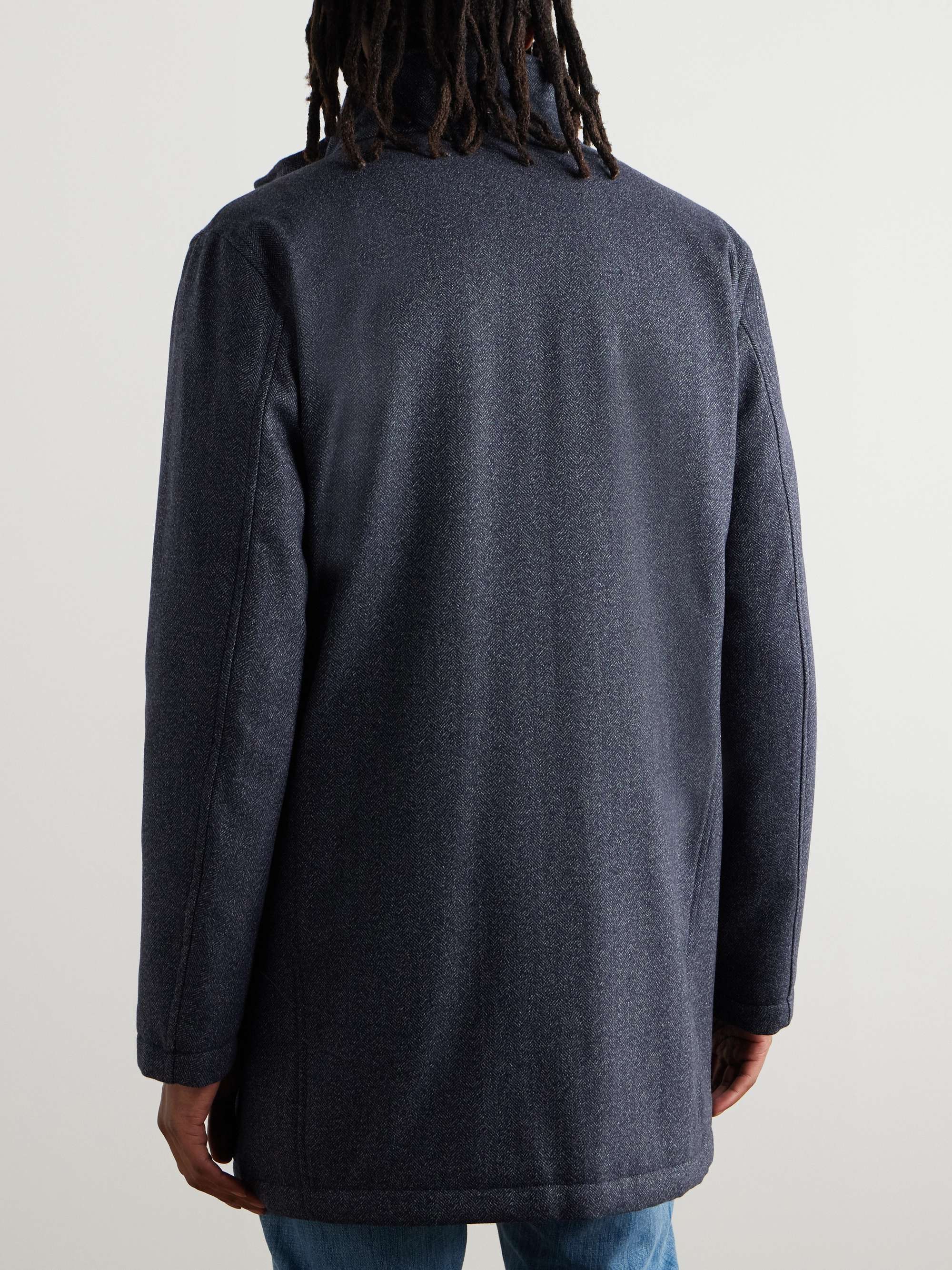 Layered Padded Herringbone Virgin Wool-Twill Coat view
