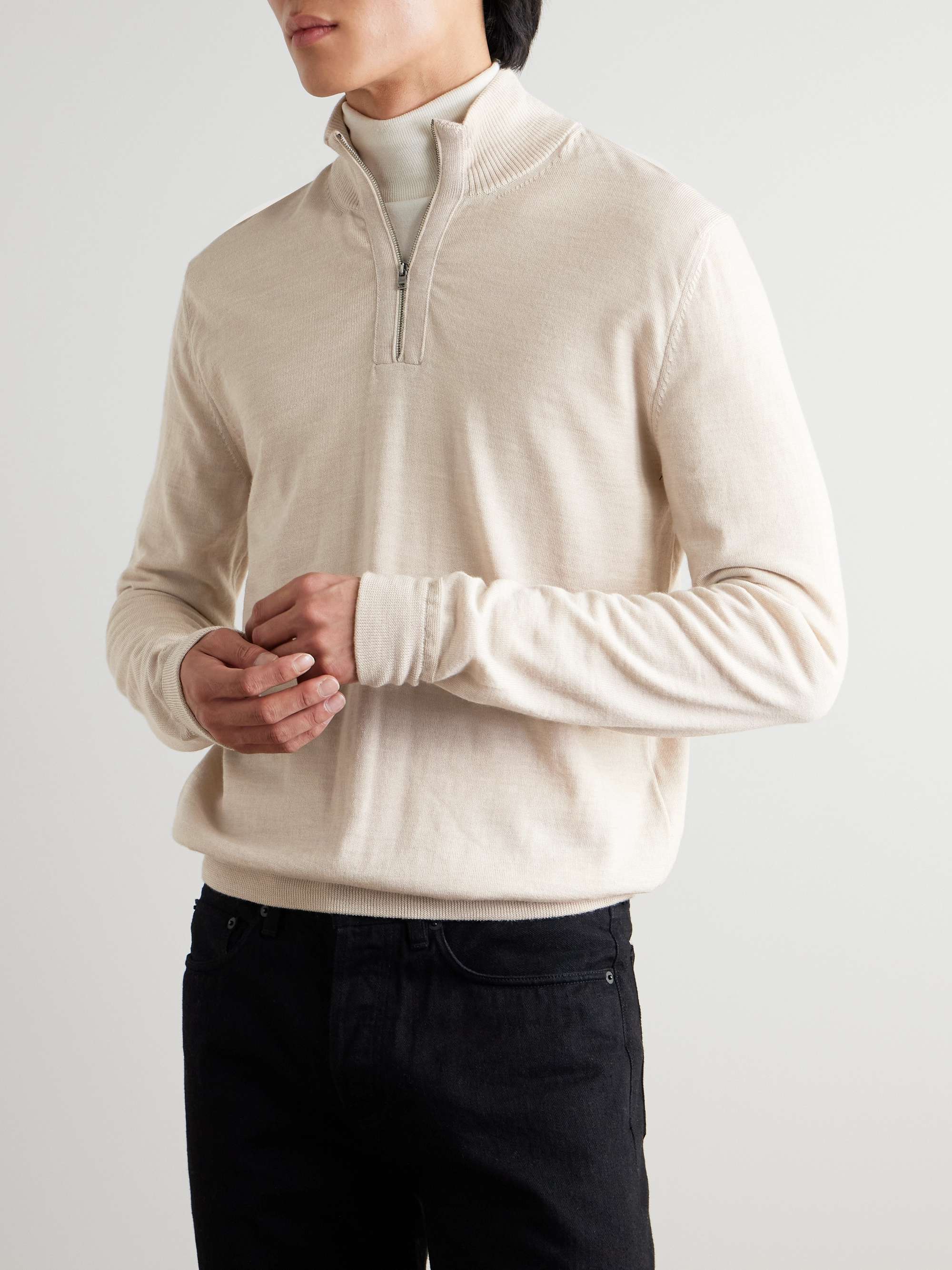 Virgin Wool Half-Zip Sweater view