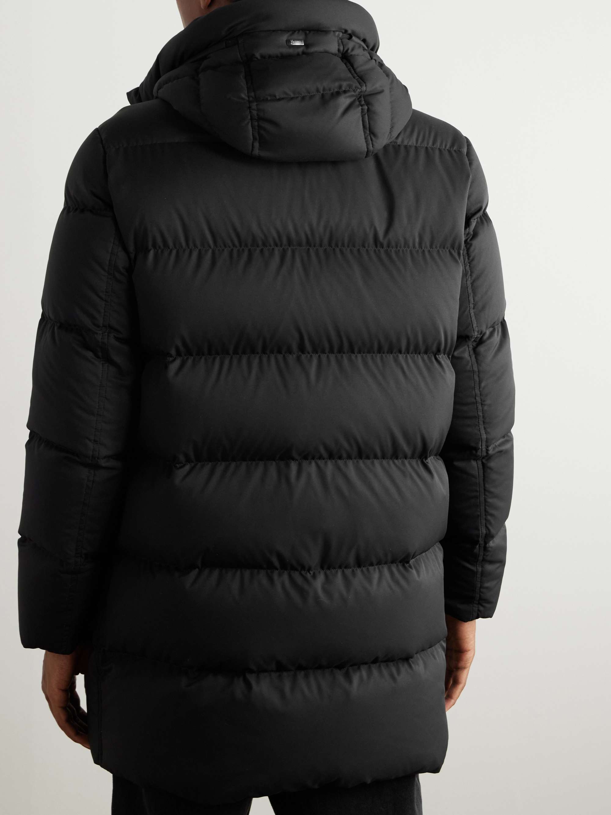 Quilted Twill Down Hooded Jacket view