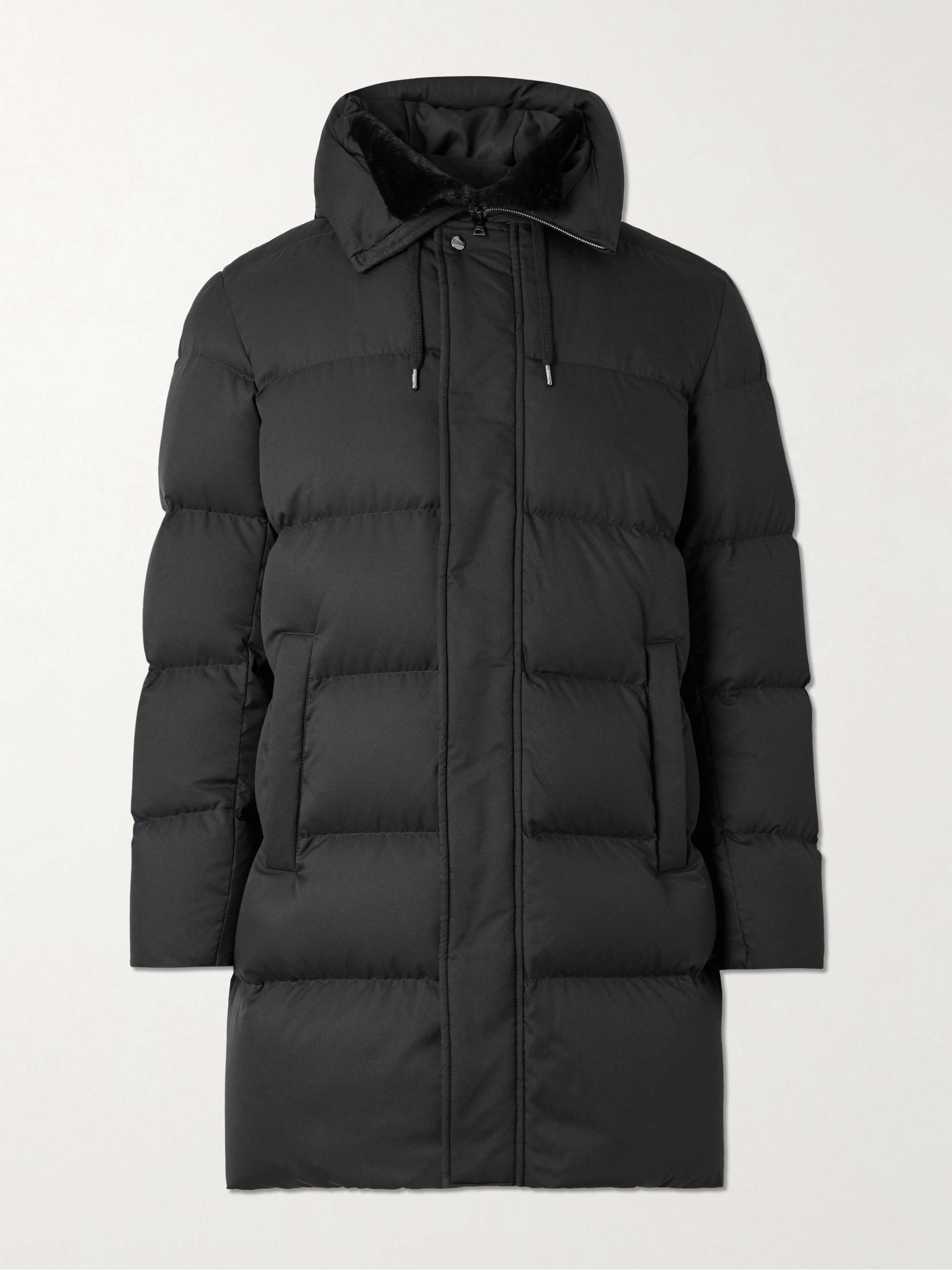 Quilted Twill Down Hooded Jacket view