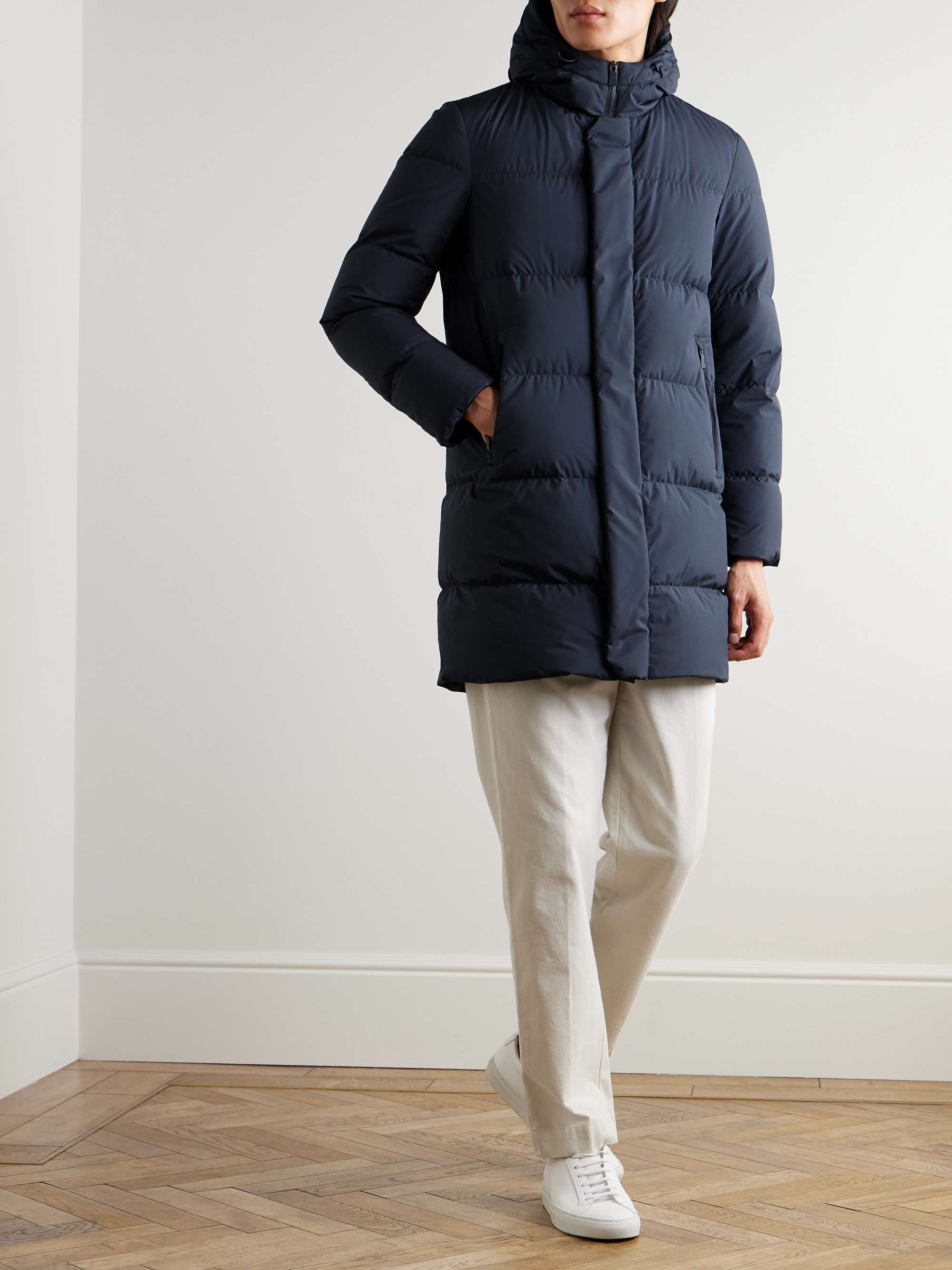 Quilted GORE-TEX INFINIUM™ WINDSTOPPER® Hooded Down Jacket view