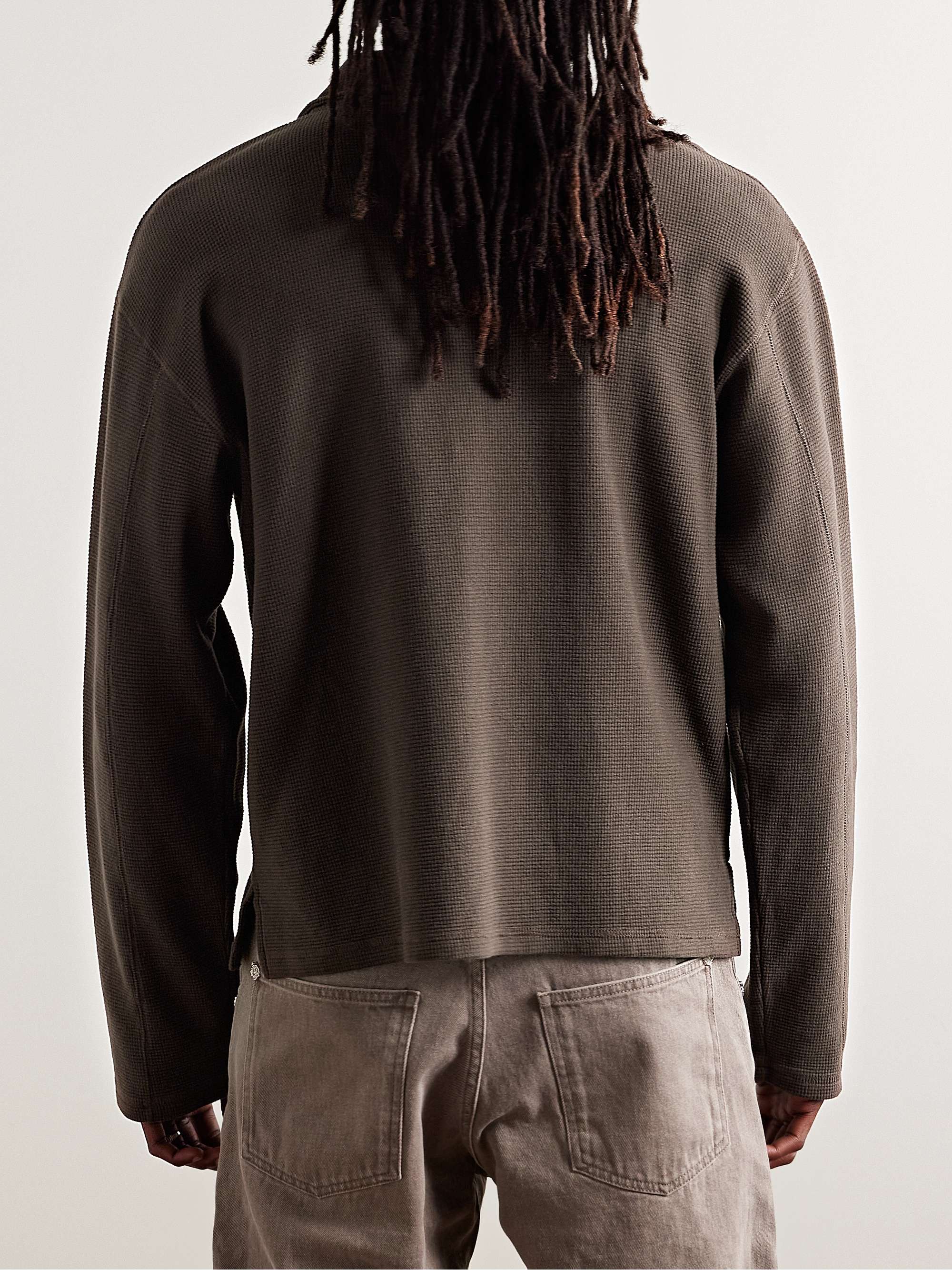 Waffle-Knit Organic Cotton Polo Shirt view