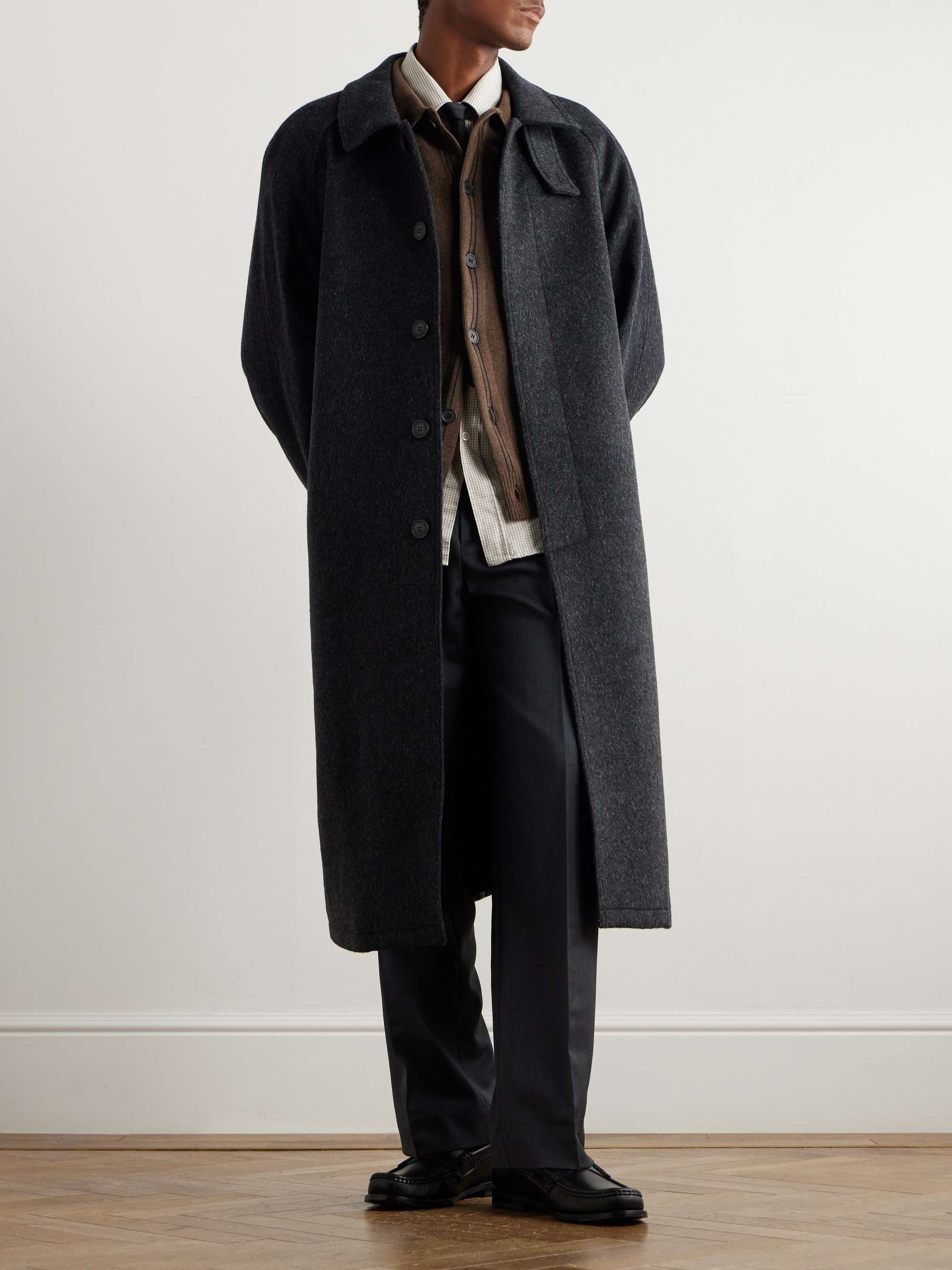Executive Checked Cotton and Wool-Blend Shirt view