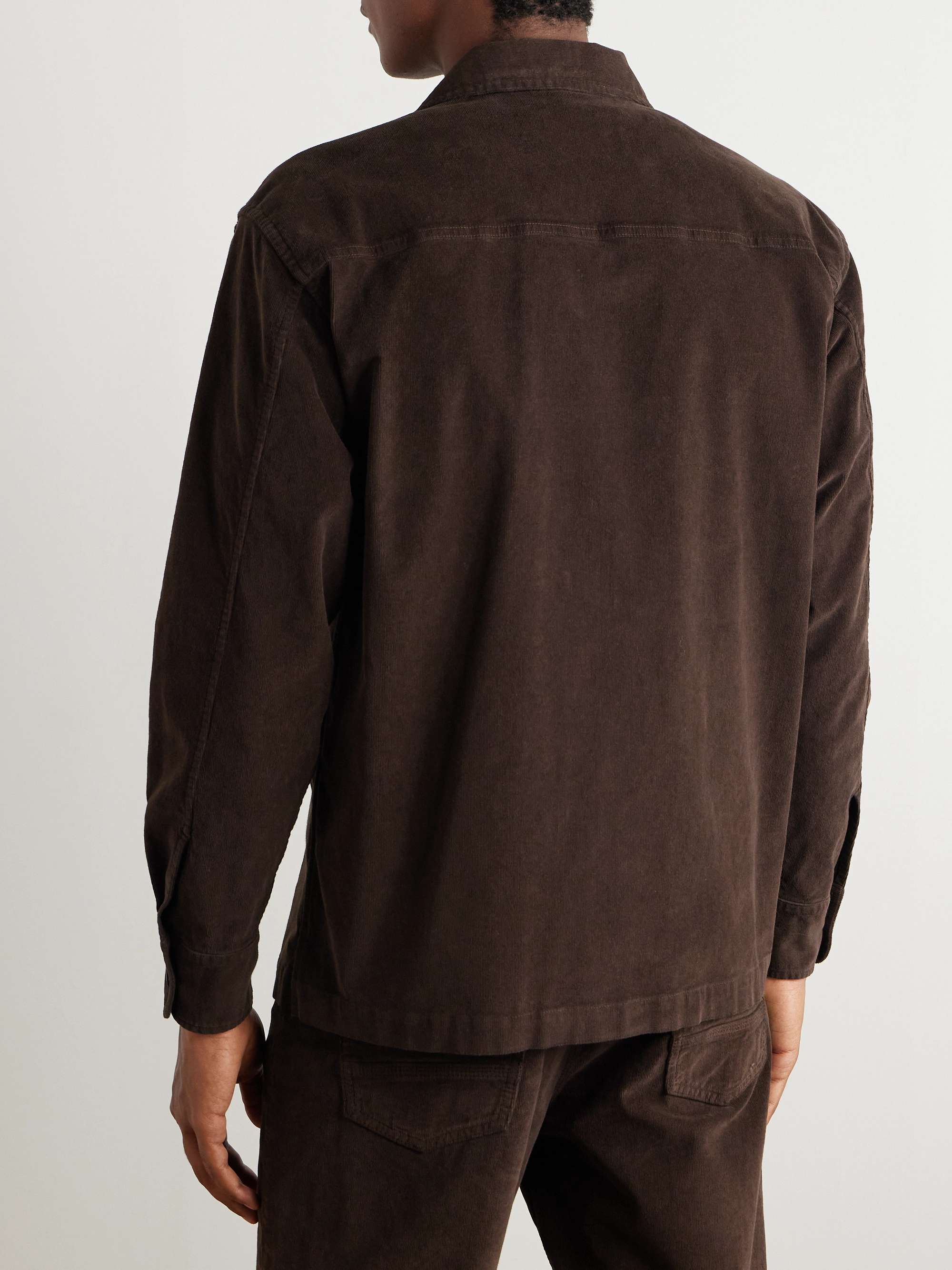 Convertible-Collar Cotton-Blend Corduroy Overshirt view