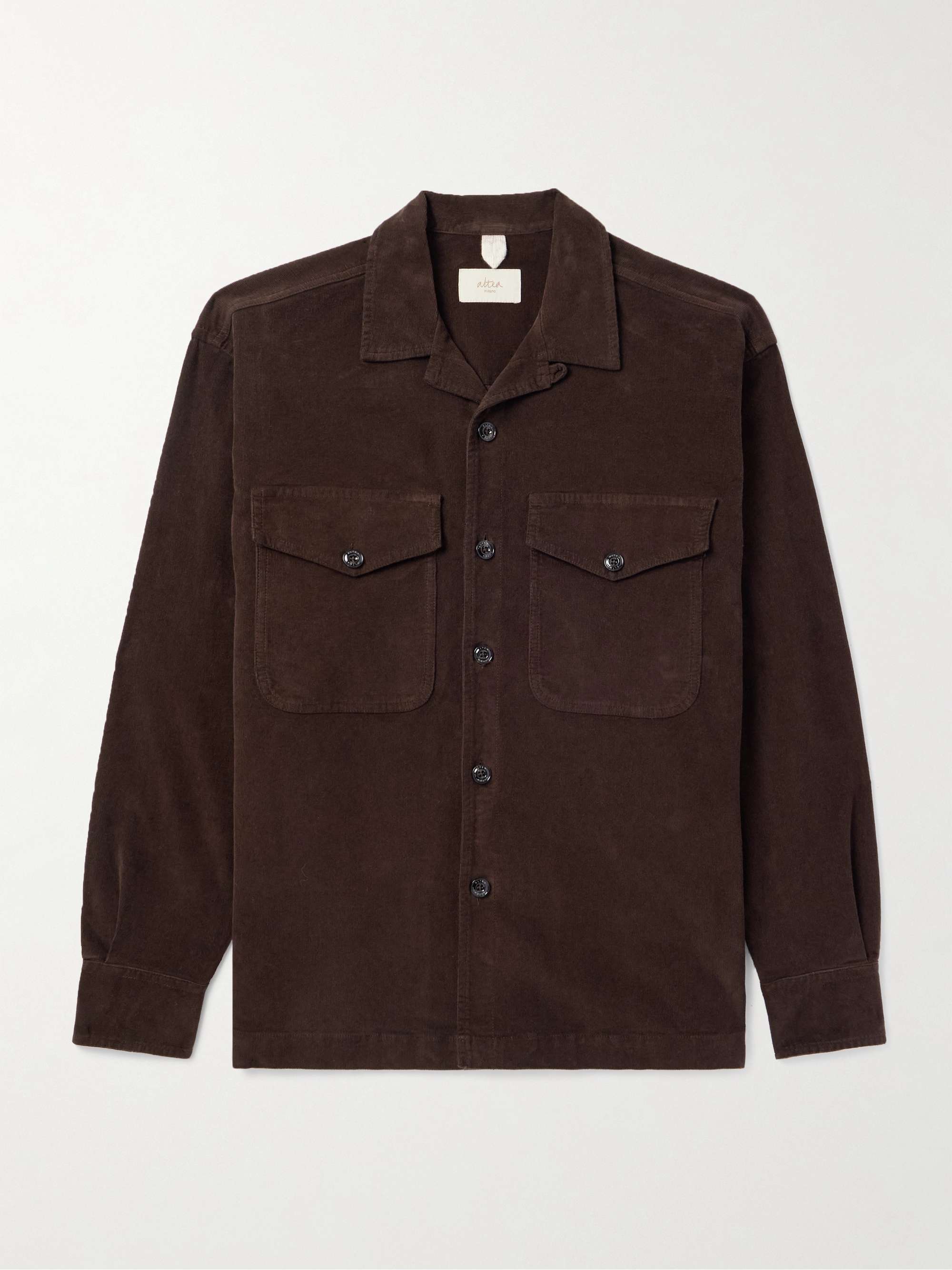 Convertible-Collar Cotton-Blend Corduroy Overshirt view