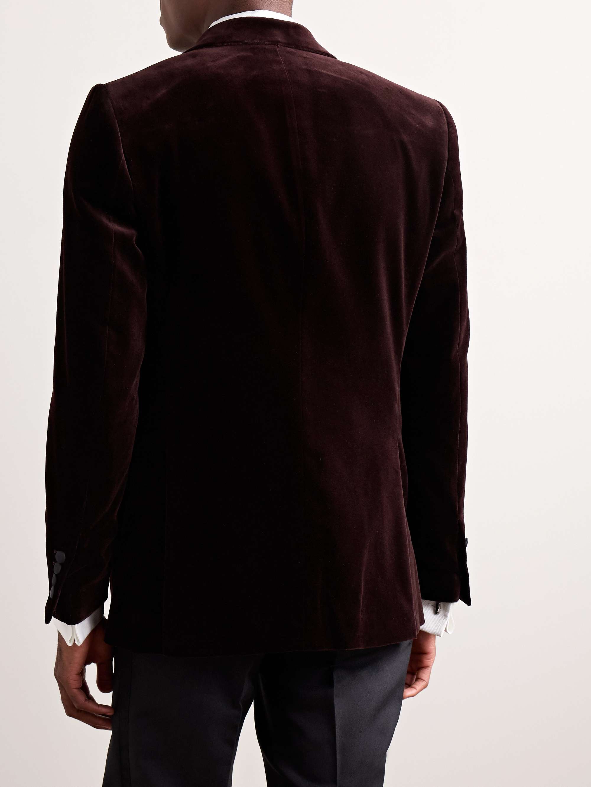 Faille-Trimmed Cotton-Velvet Tuxedo Jacket view