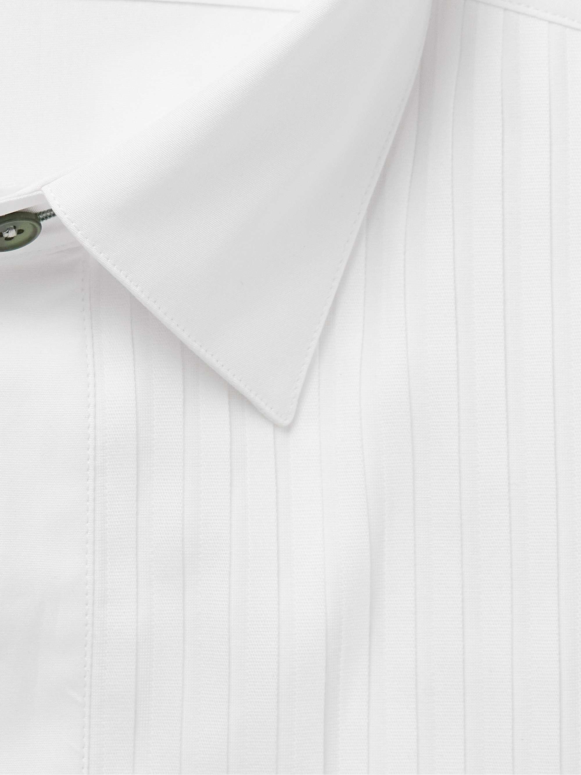Bib-Front Double-Cuff Cotton-Poplin Tuxedo Shirt view