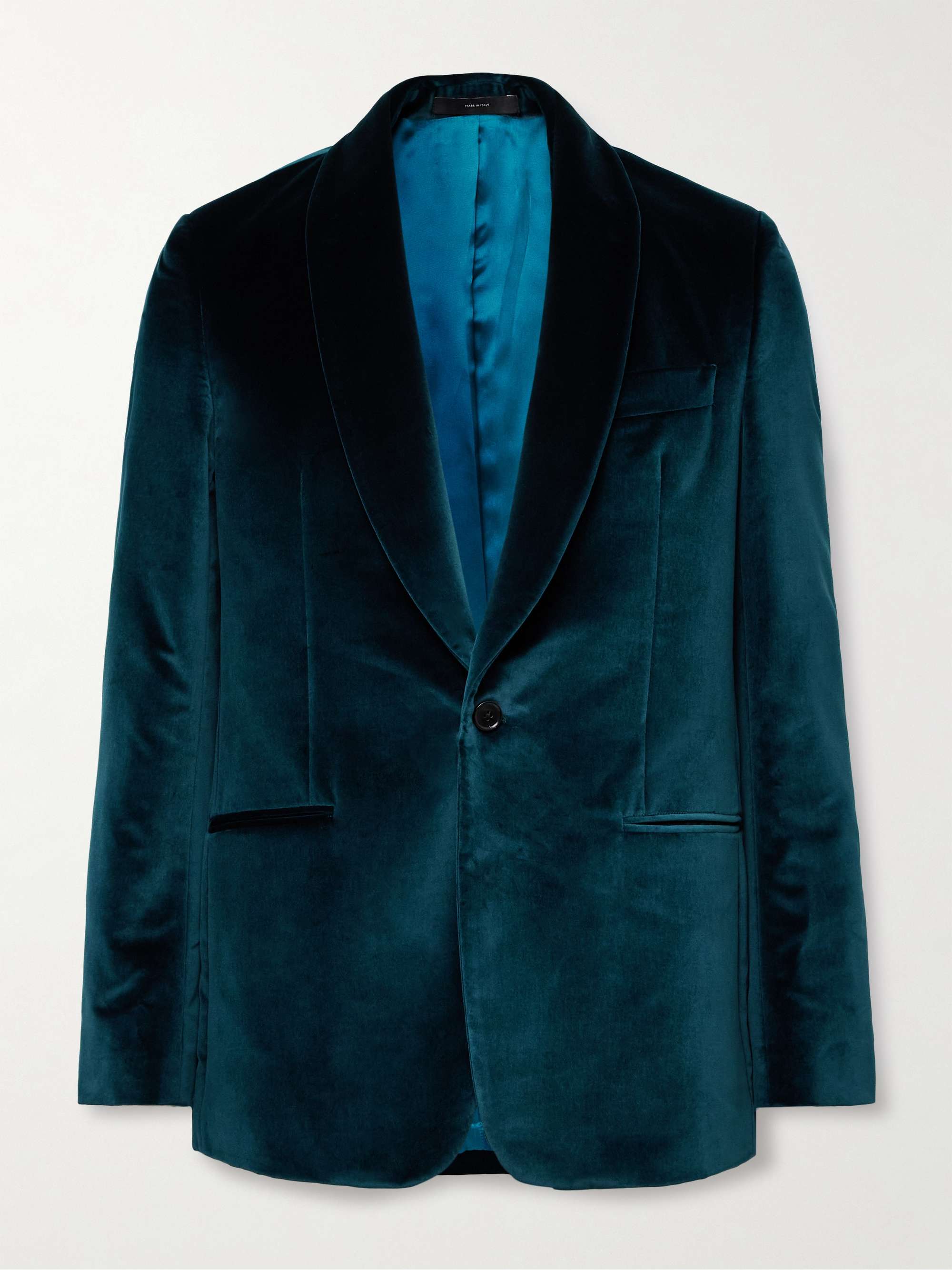 Shawl-Collar Cotton-Velvet Tuxedo Jacket view