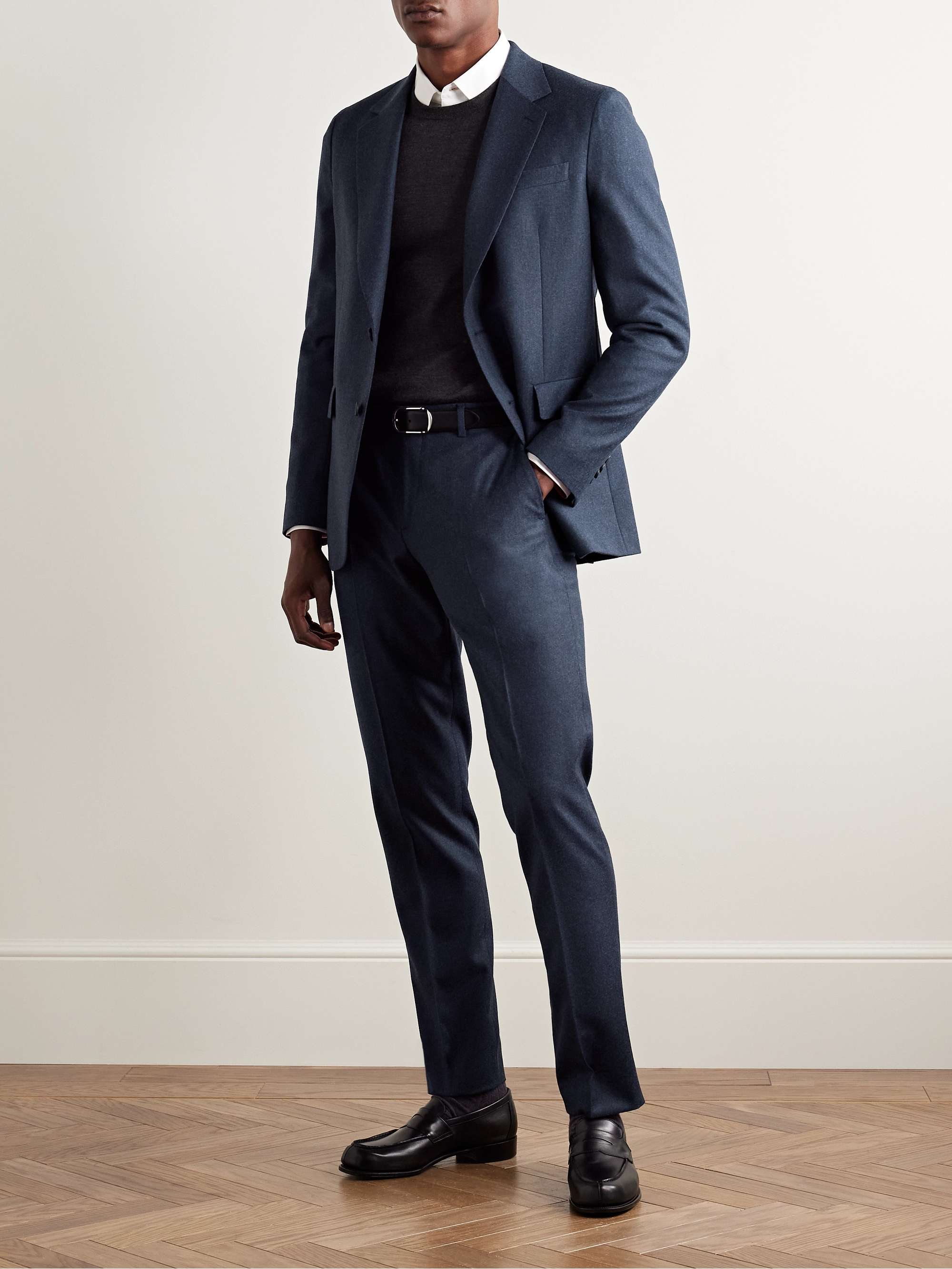 Wool and Cashmere-Blend Flannel Suit Jacket view