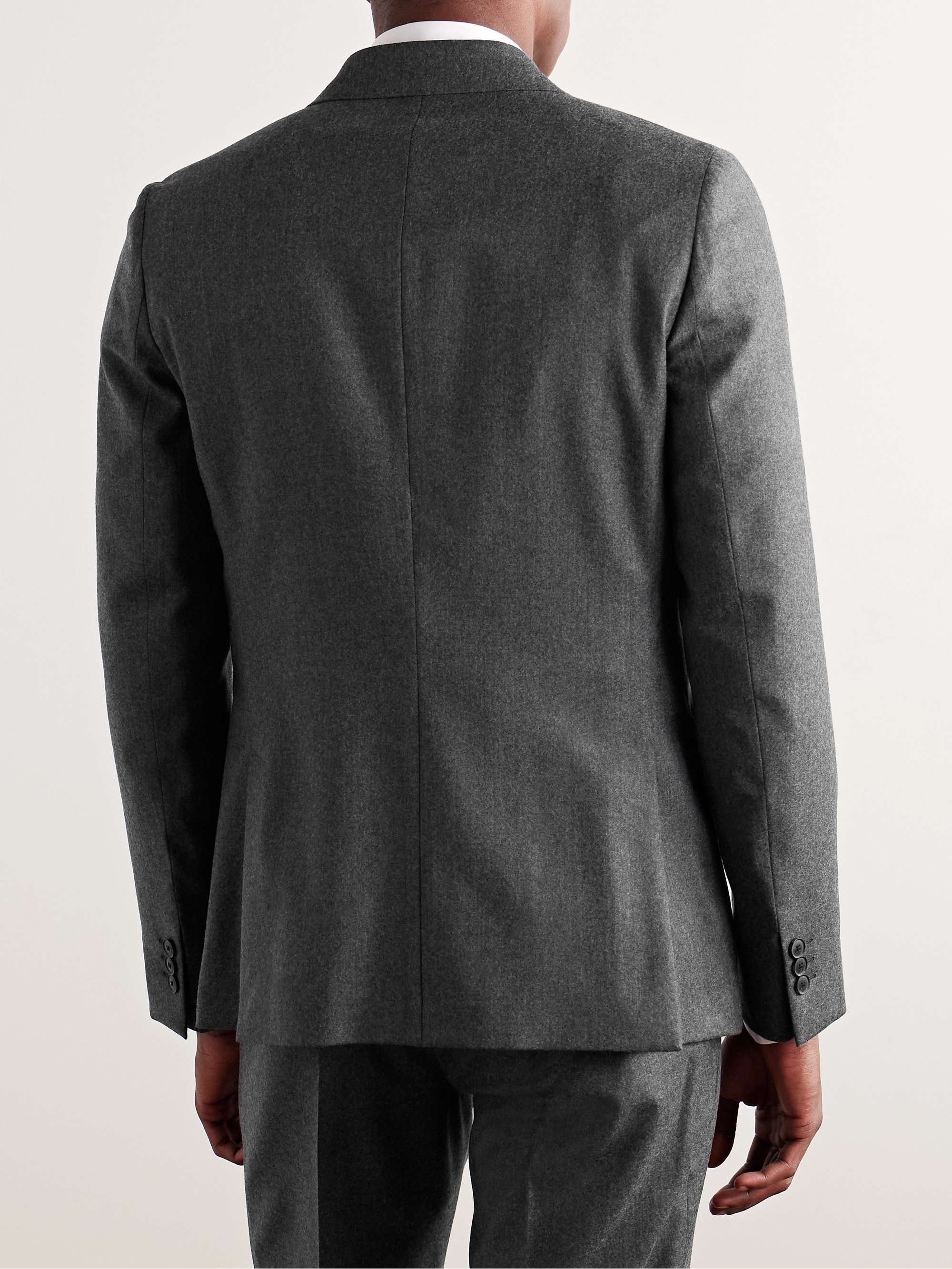 Double-Breasted Wool and Cashmere-Blend Flannel Suit Jacket view