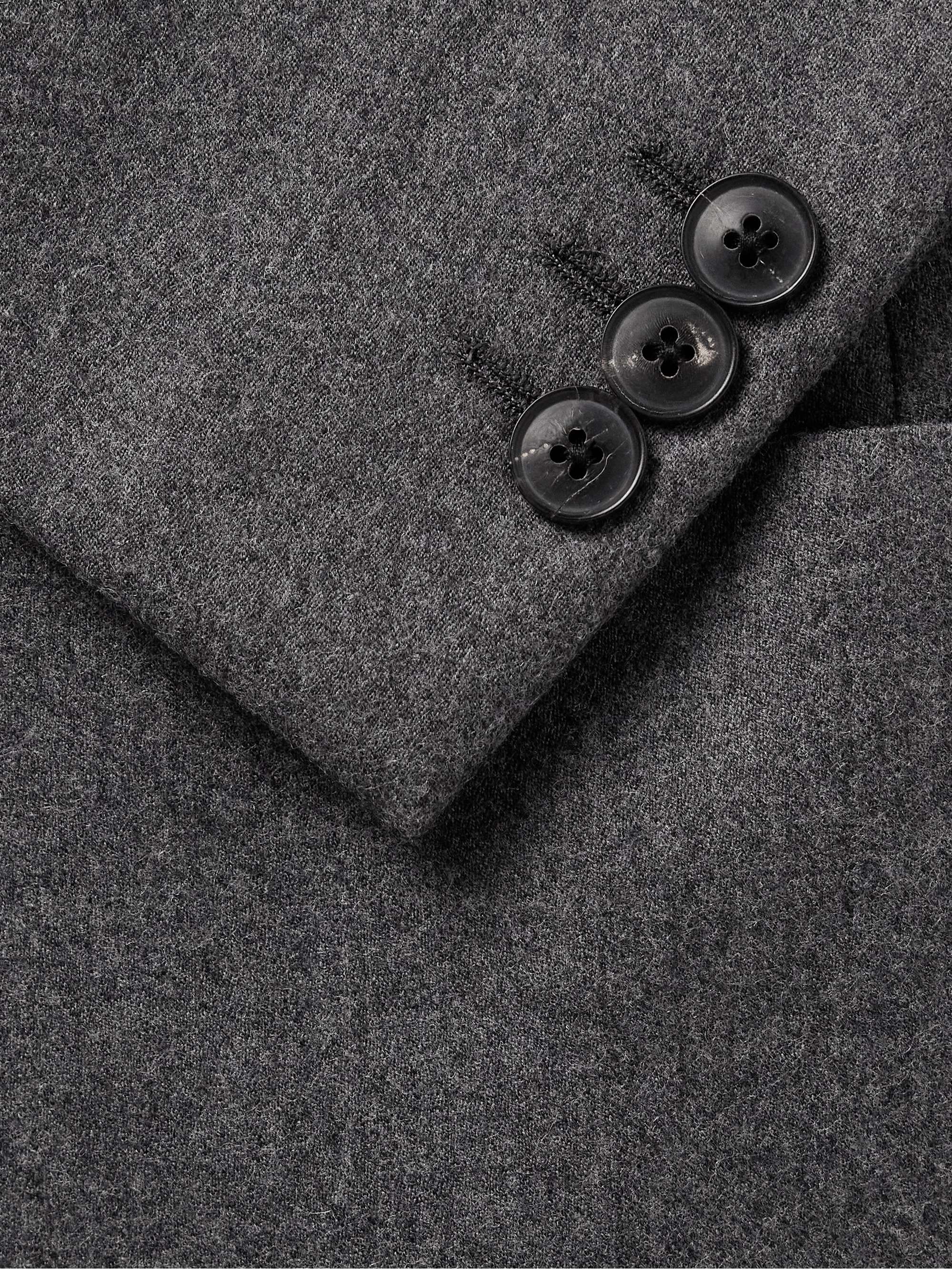 Double-Breasted Wool and Cashmere-Blend Flannel Suit Jacket view