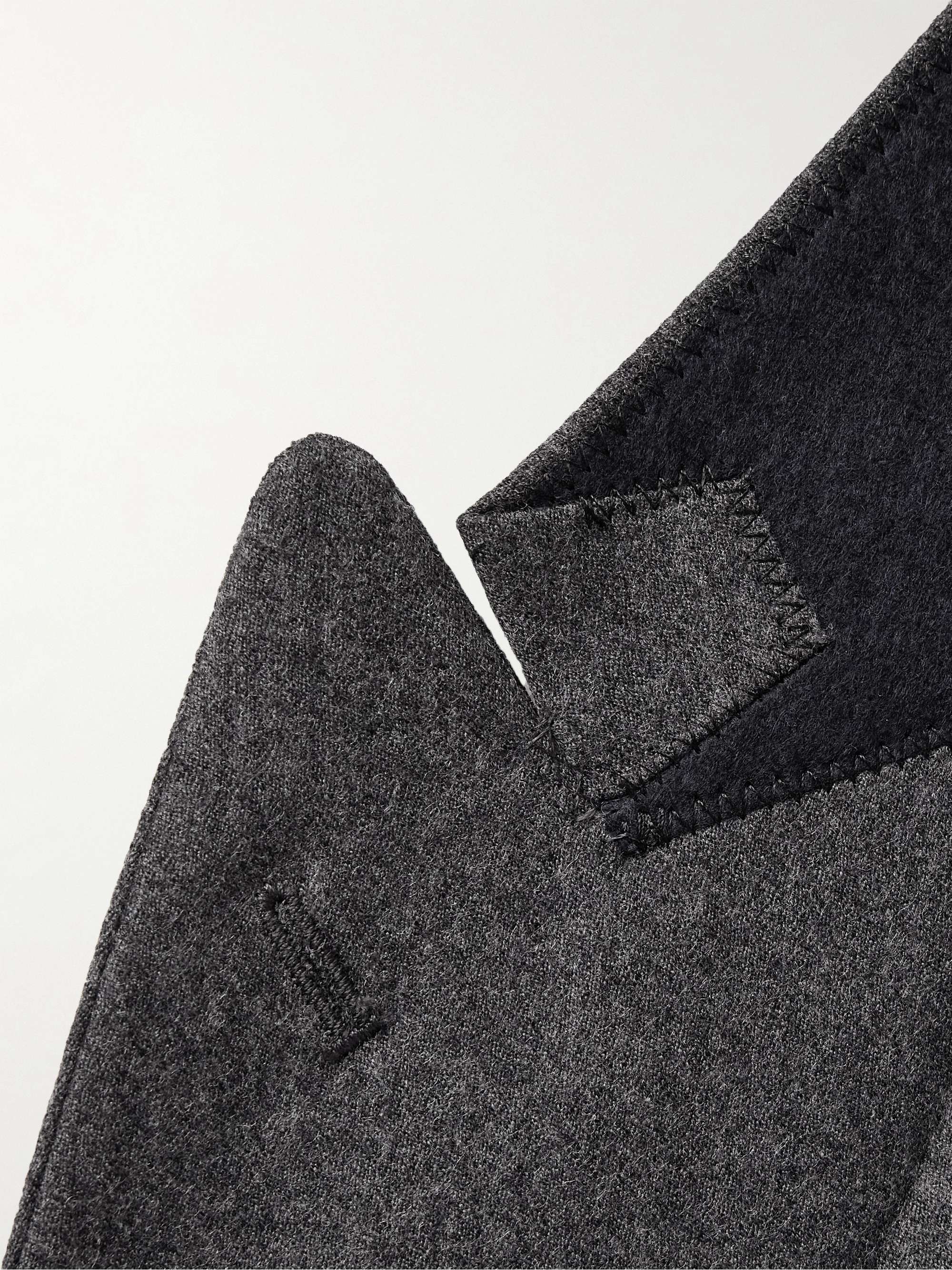 Double-Breasted Wool and Cashmere-Blend Flannel Suit Jacket view