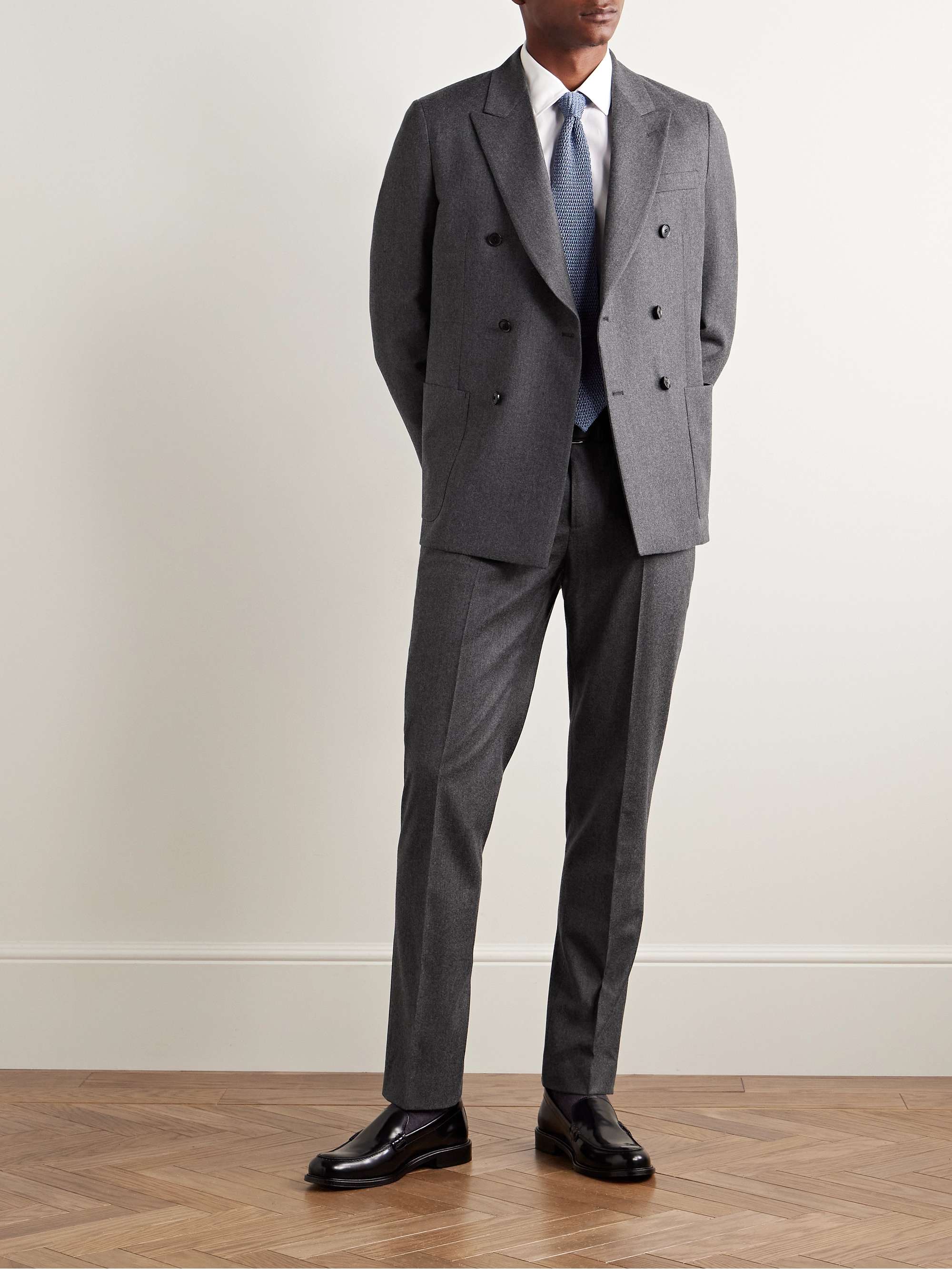 Slim-Fit Wool and Cashmere-Blend Flannel Suit Trousers view