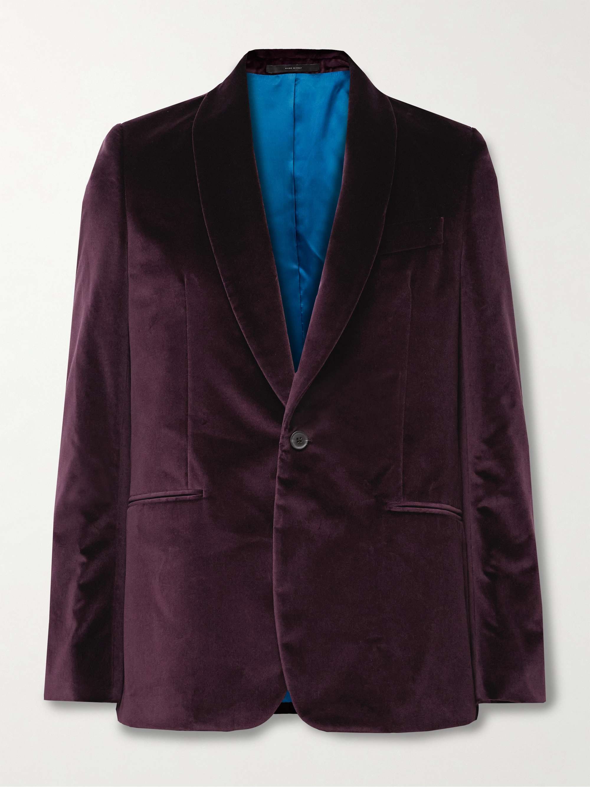 Shawl-Collar Cotton-Velvet Tuxedo Jacket view