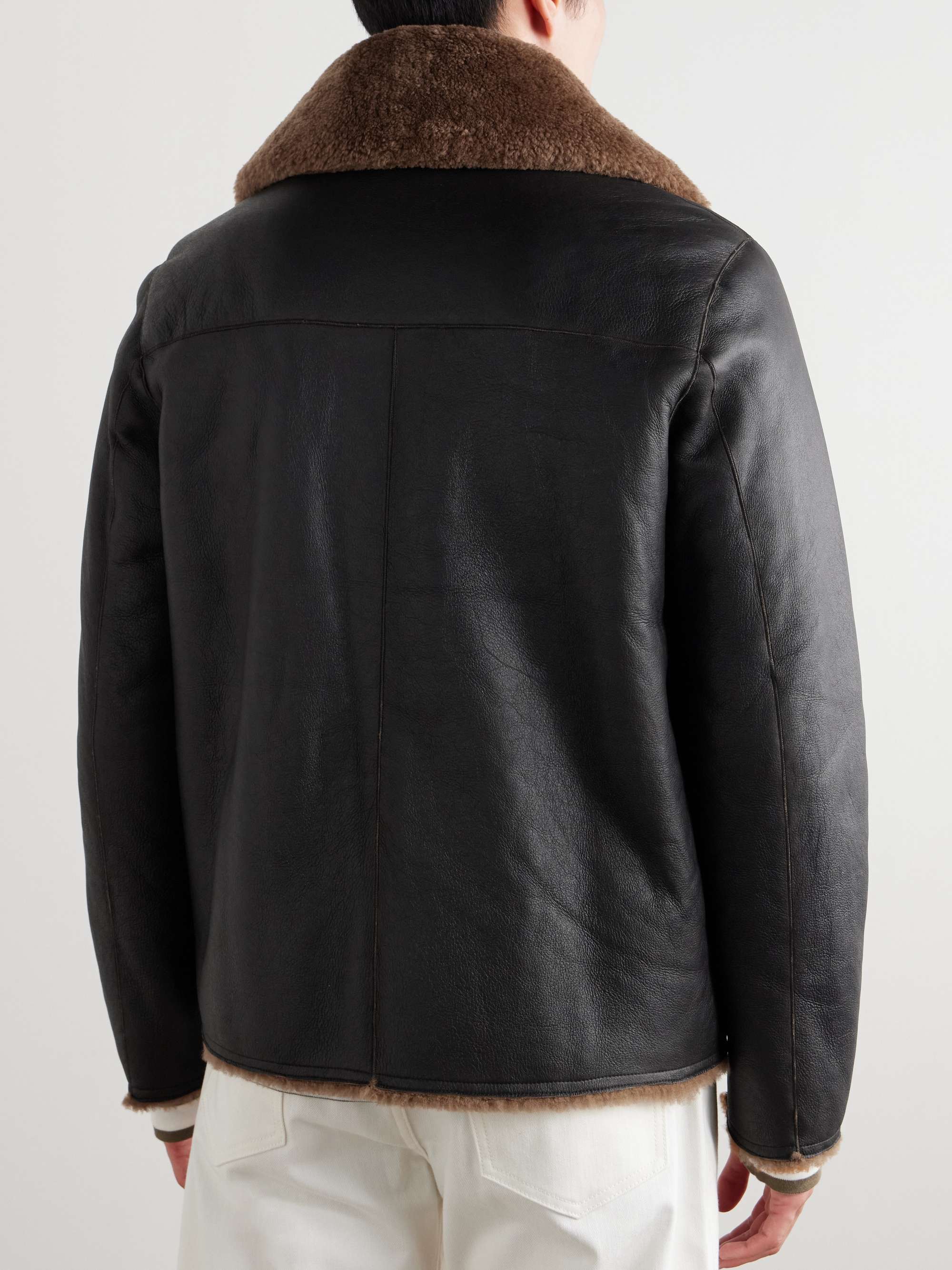 Reversible Leather and Shearling Jacket view