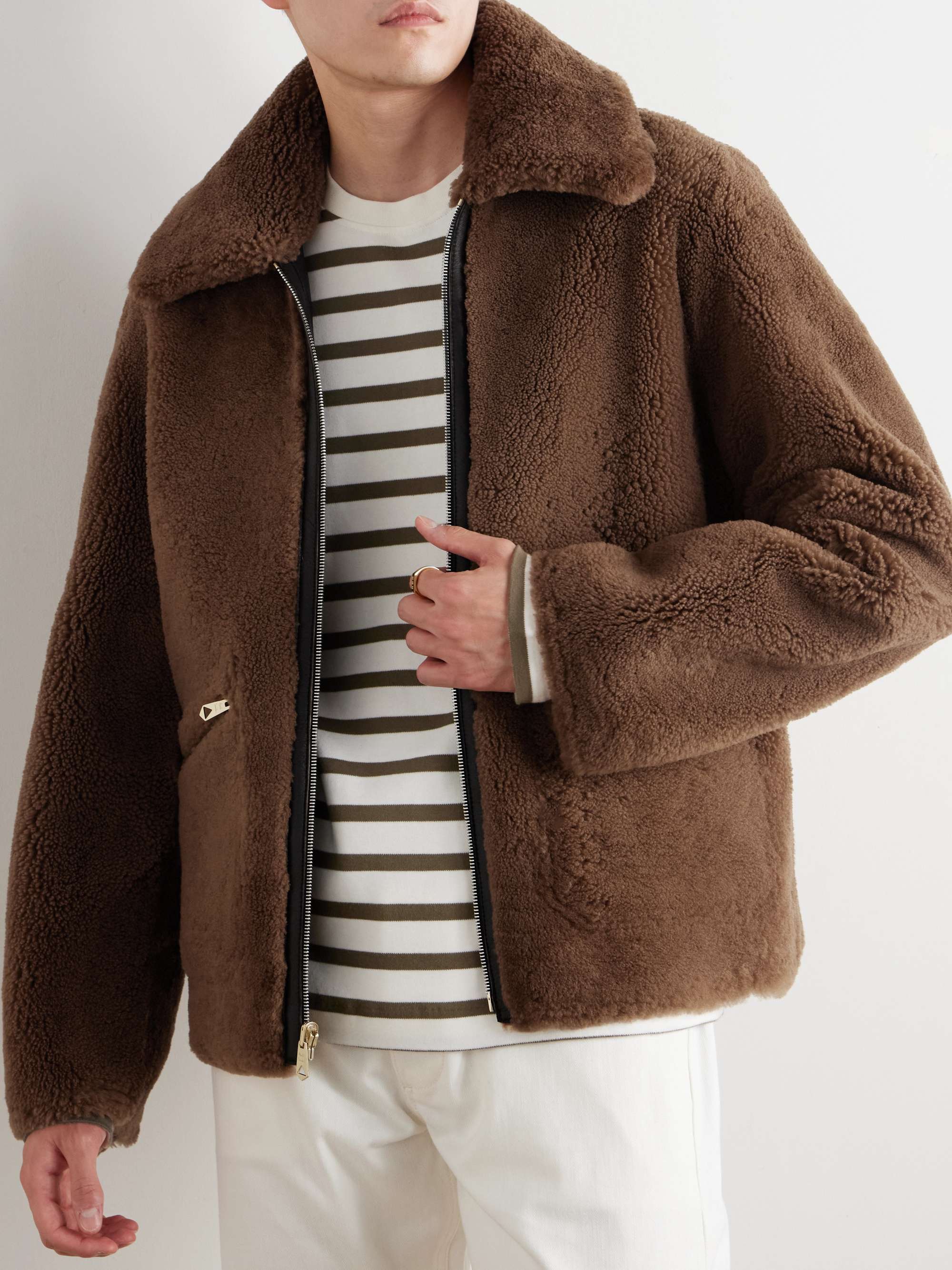 Reversible Leather and Shearling Jacket view