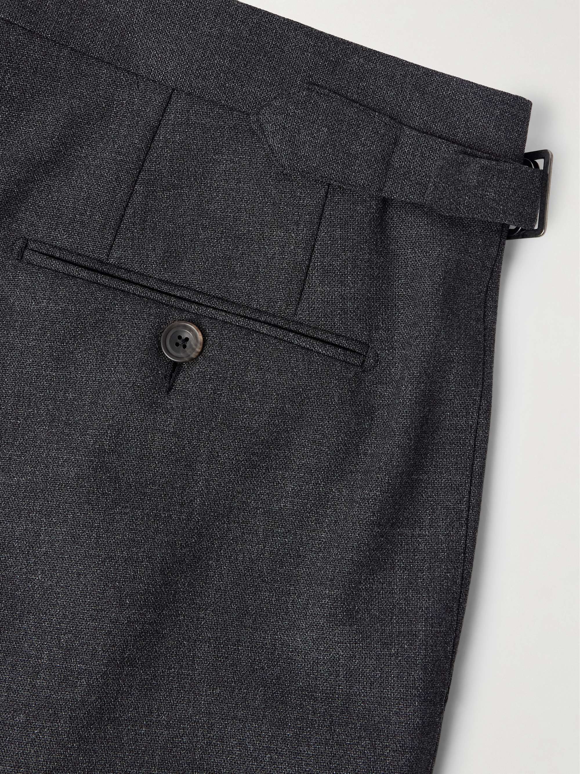 Straight-Leg Peated Wool Trousers view