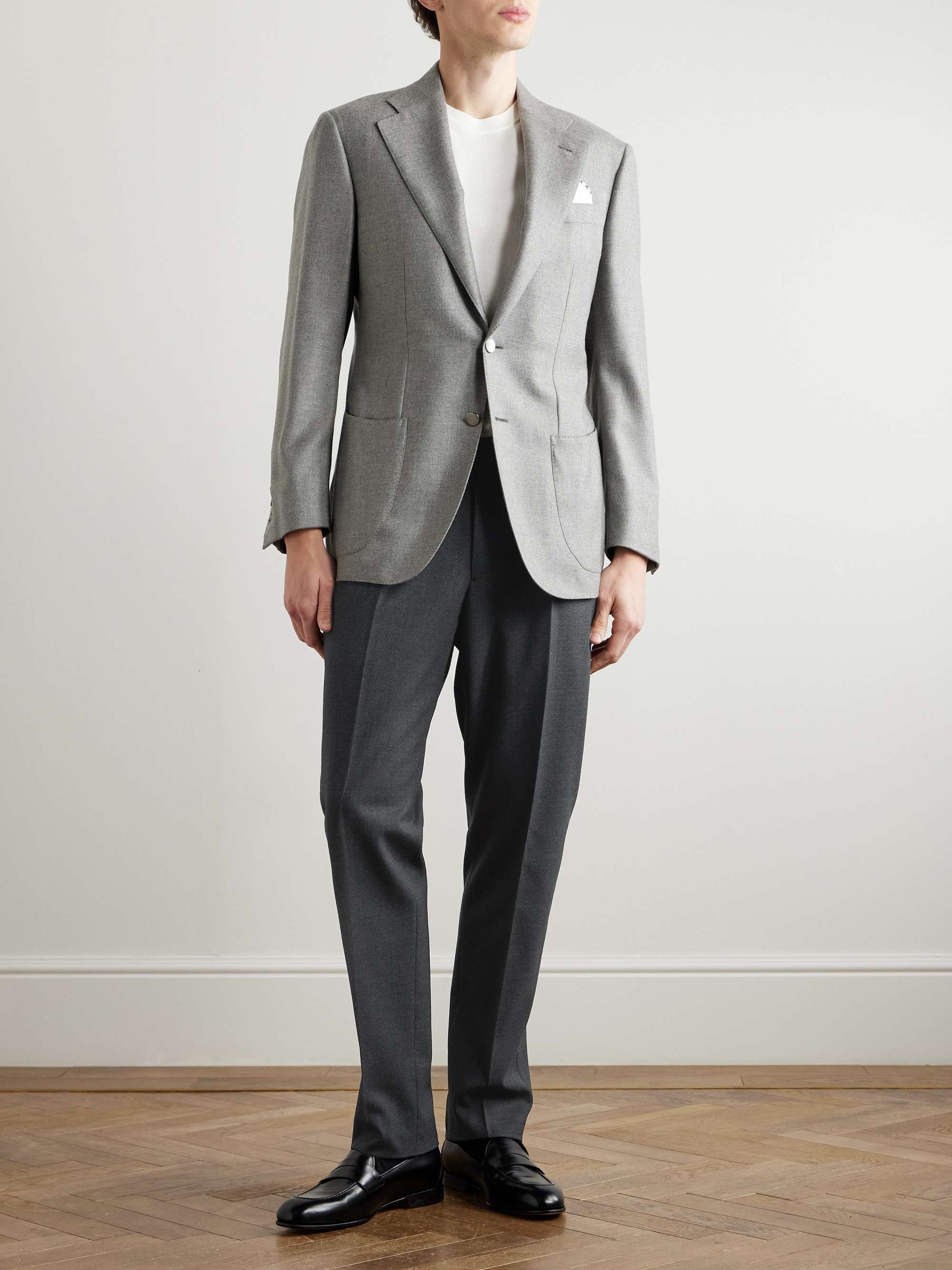 Straight-Leg Peated Wool Trousers view