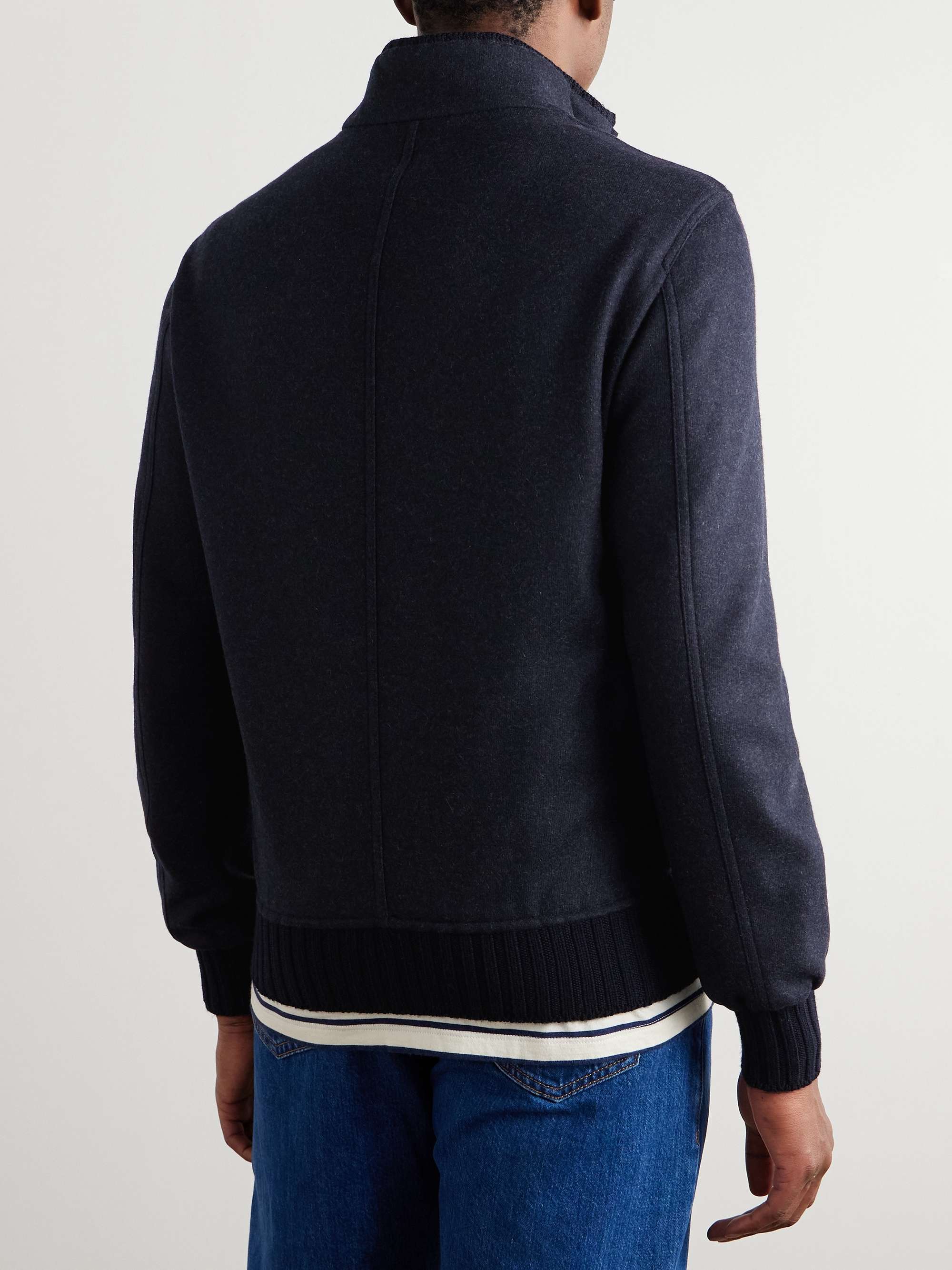 Cashmere-Blend Felt Bomber Jacket view