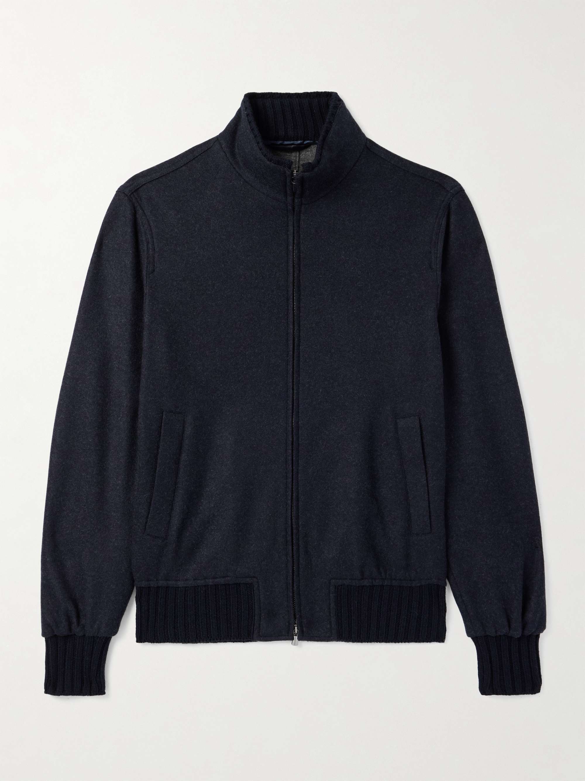 Cashmere-Blend Felt Bomber Jacket view