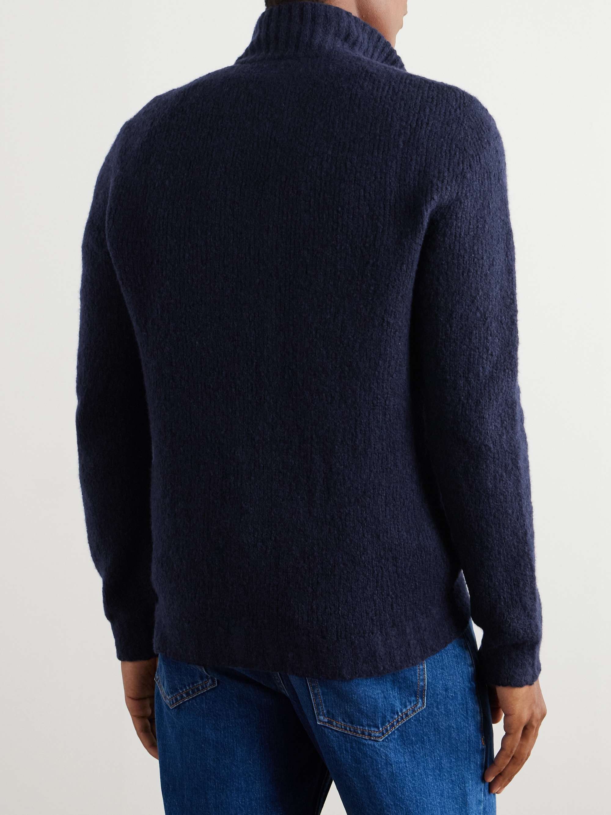 Merino Wool-Blend Zip-Up Sweater view