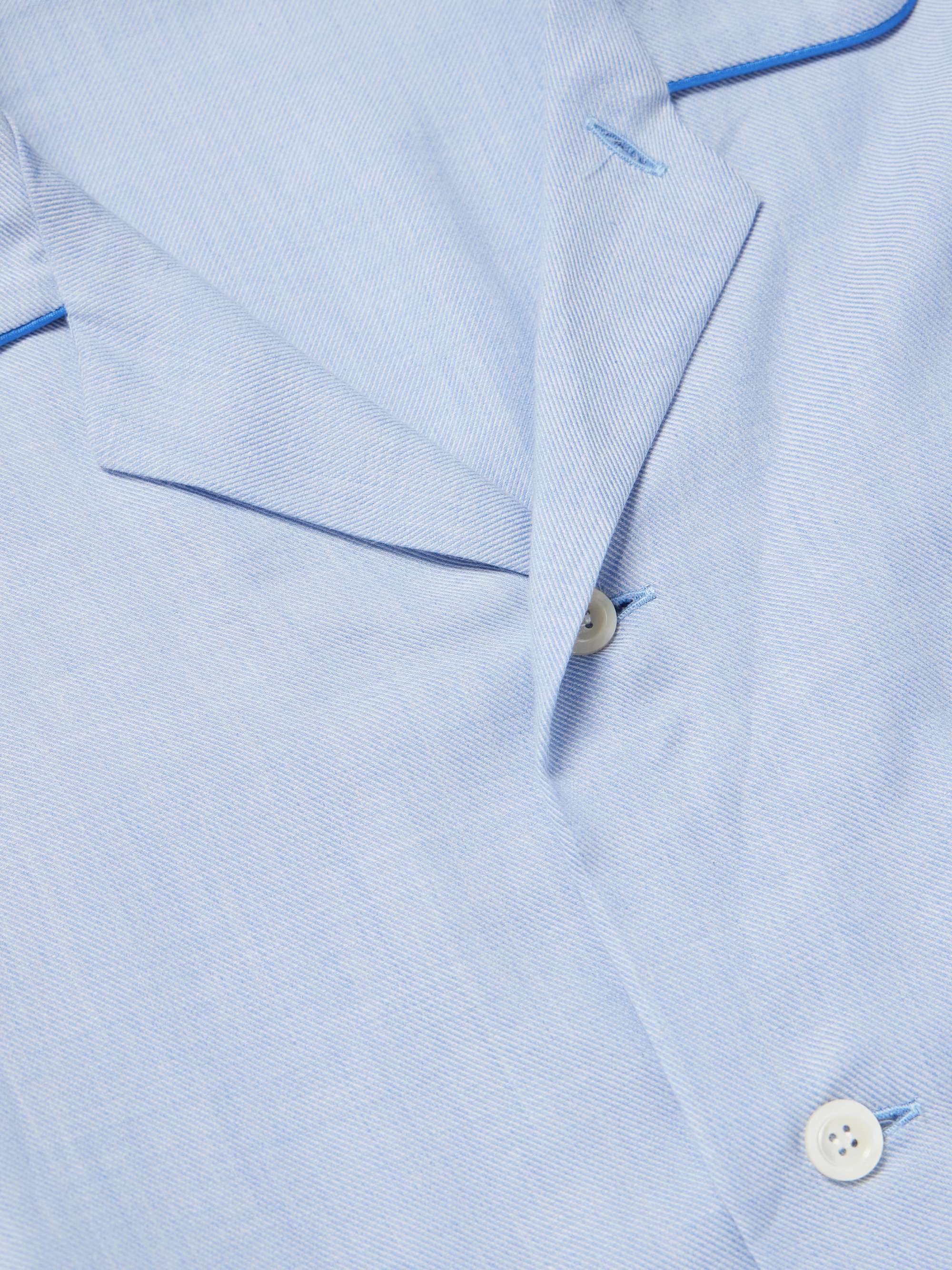 Camp-Collar Cotton-Twill Pyjama Set view