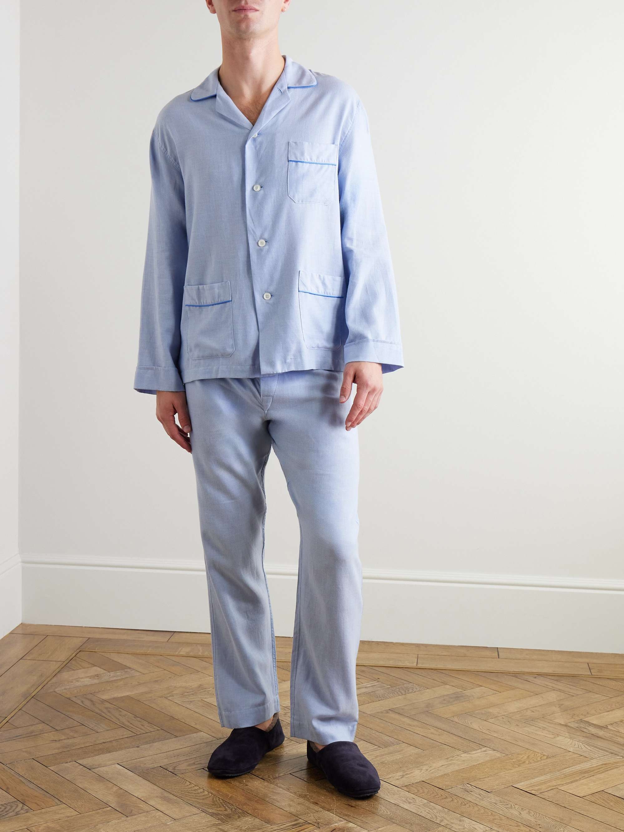 Camp-Collar Cotton-Twill Pyjama Set view