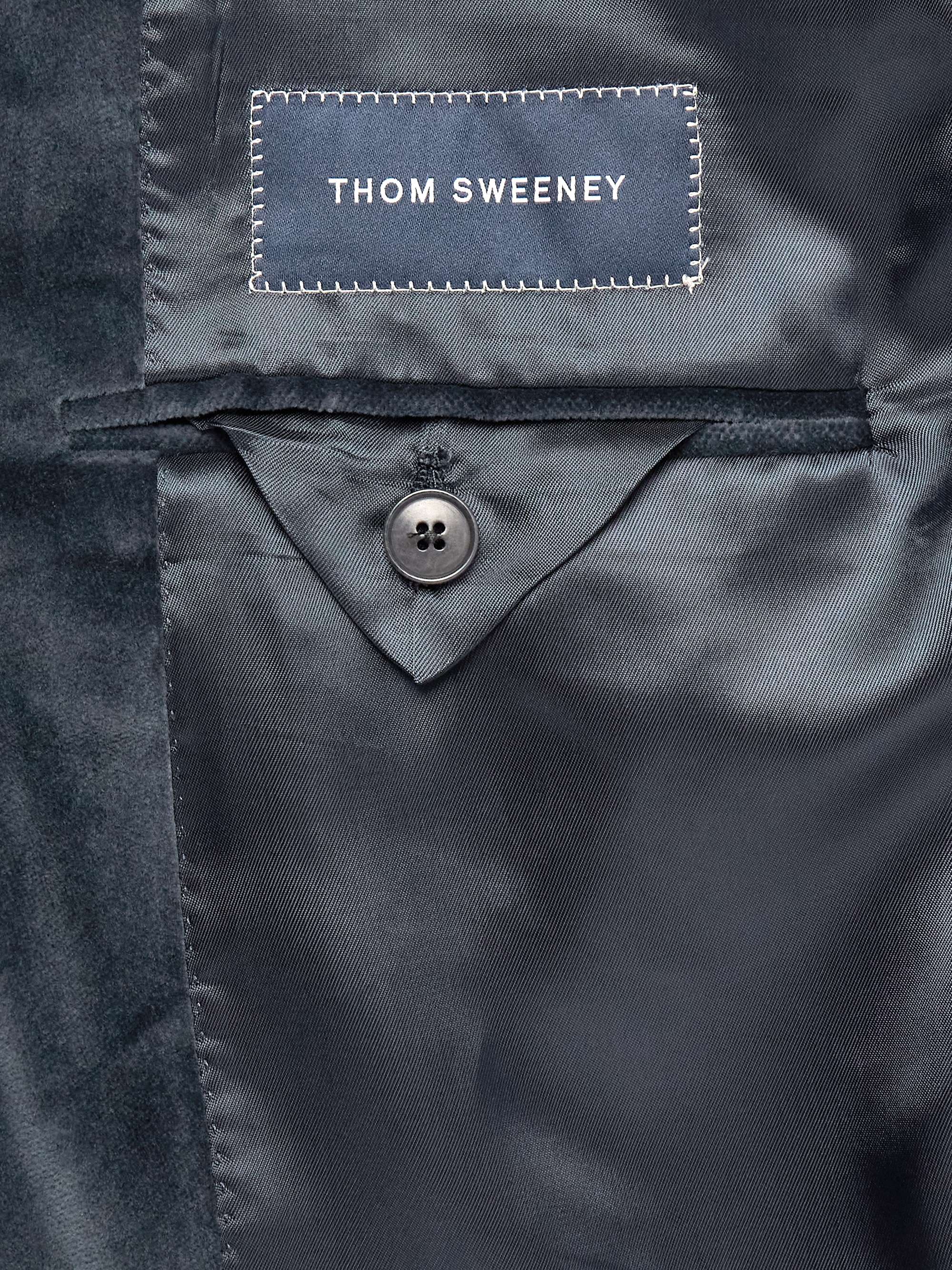 Shawl-Lapel Double-Breasted Cotton-Velvet Tuxedo Jacket view
