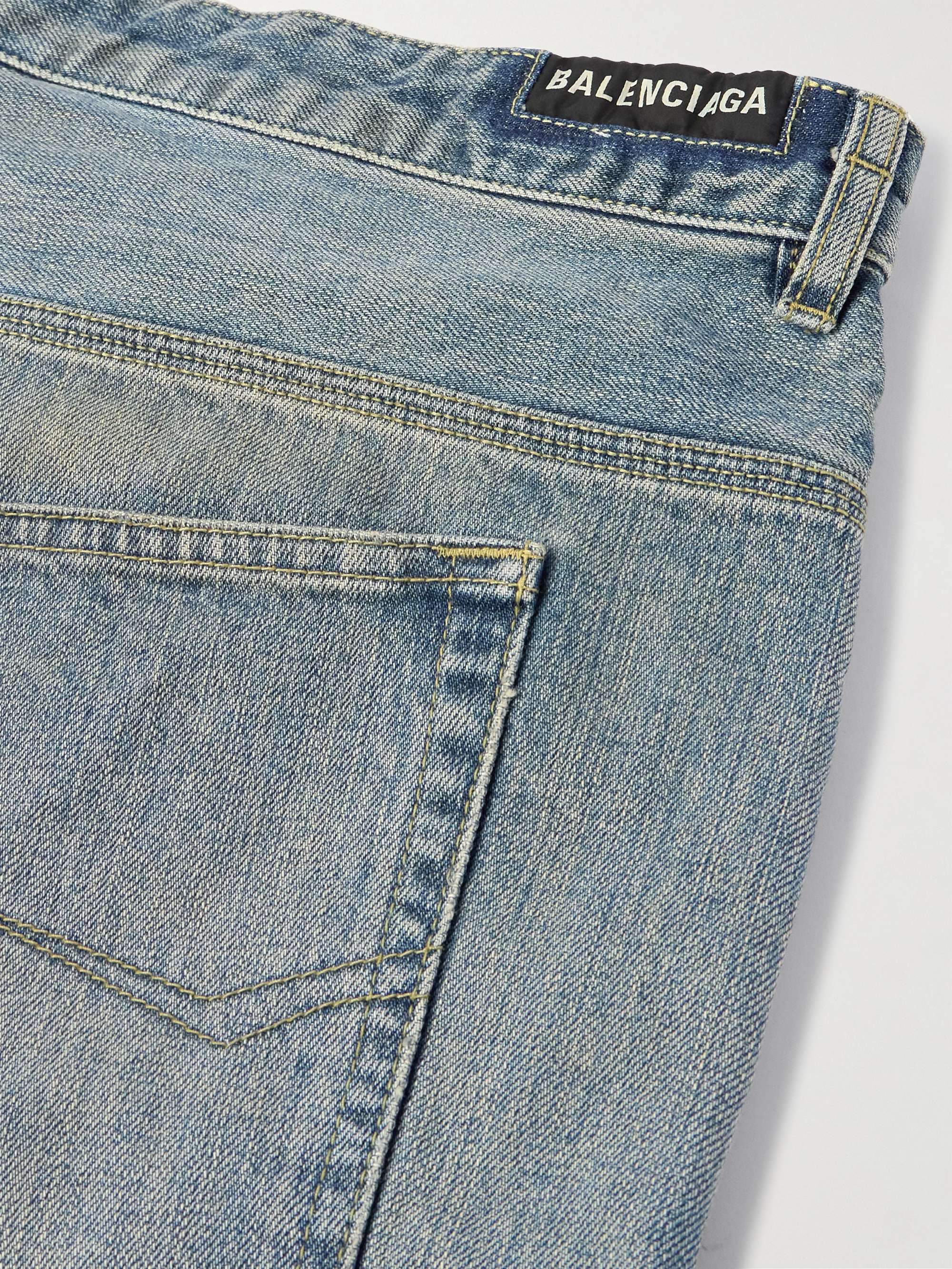 Distressed Denim Drawstring Shorts view