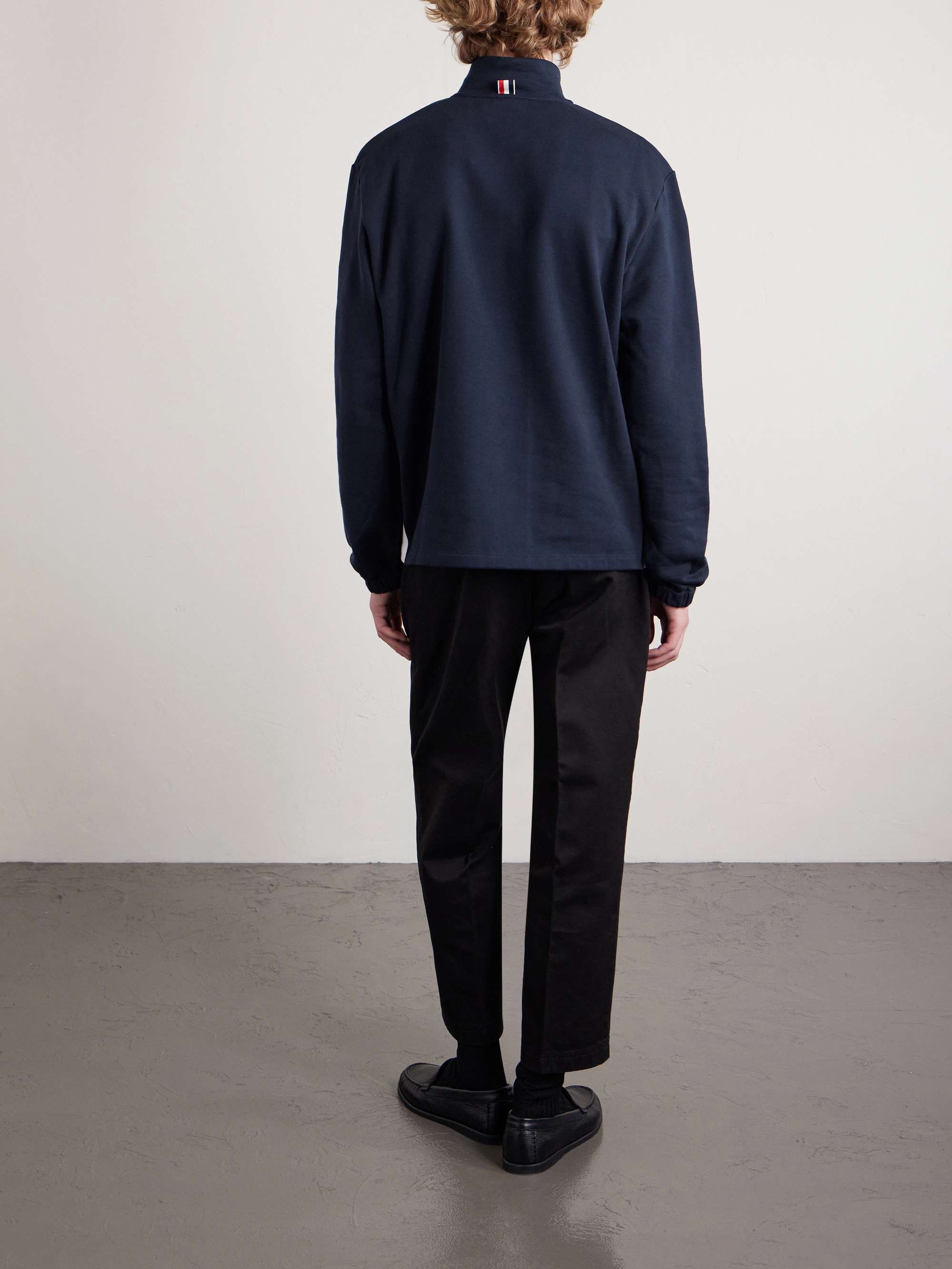 Logo-Appliquéd Cotton-Jersey Half-Zip Sweatshirt view