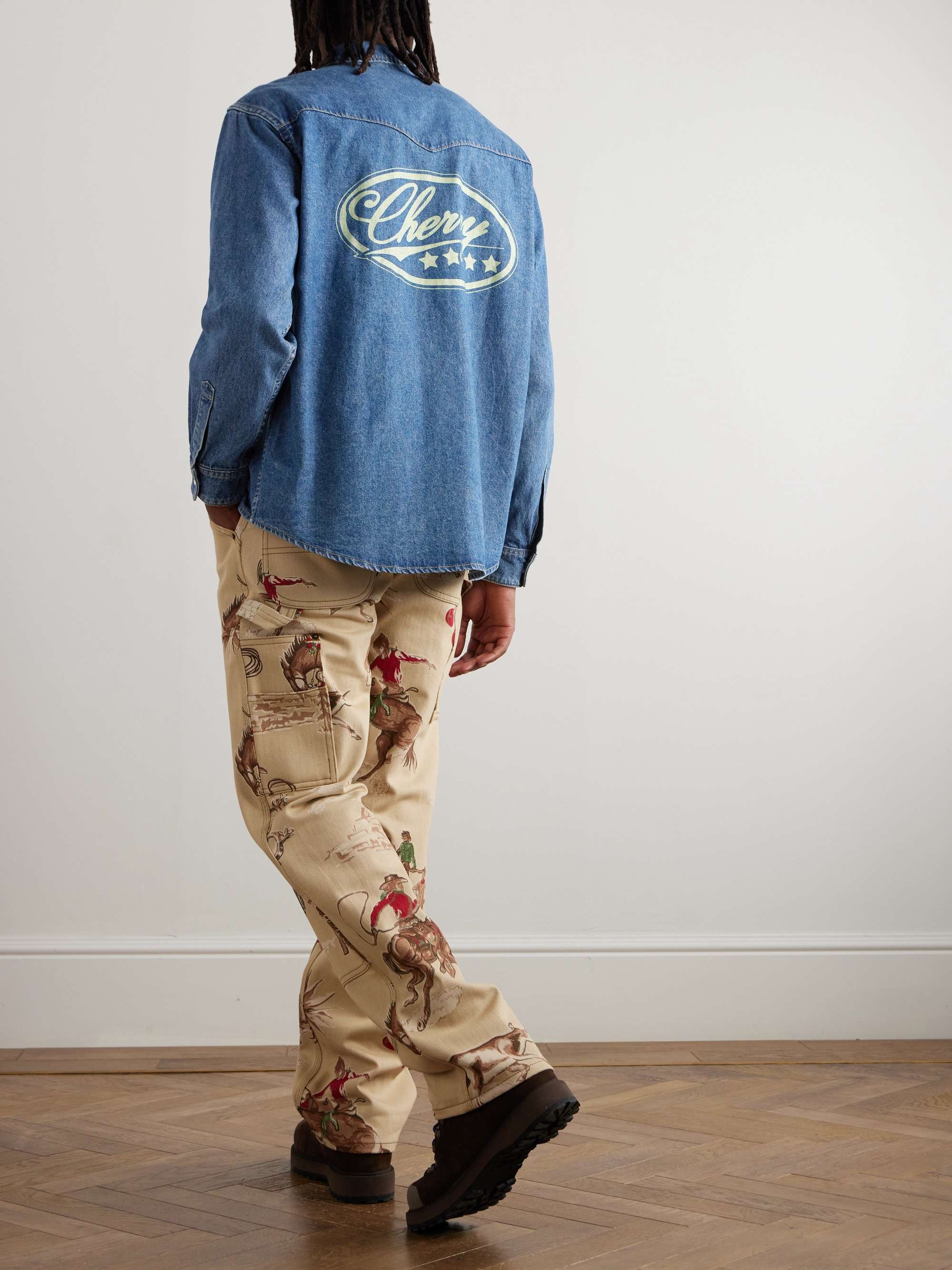 Logo-Print Denim Shirt view