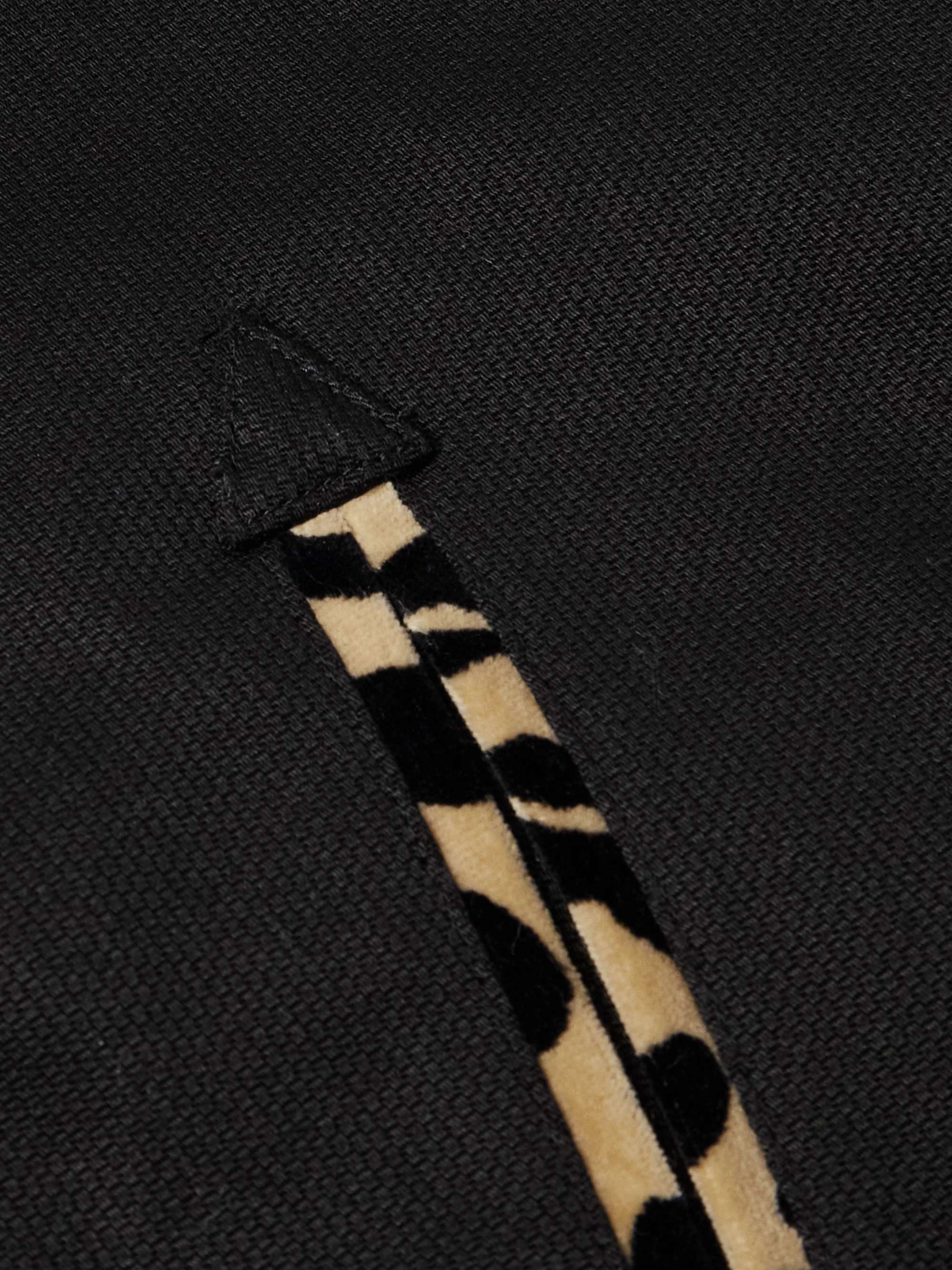 Leopard-Print Velvet-Trimmed Padded Cotton-Canvas Western Jacket view