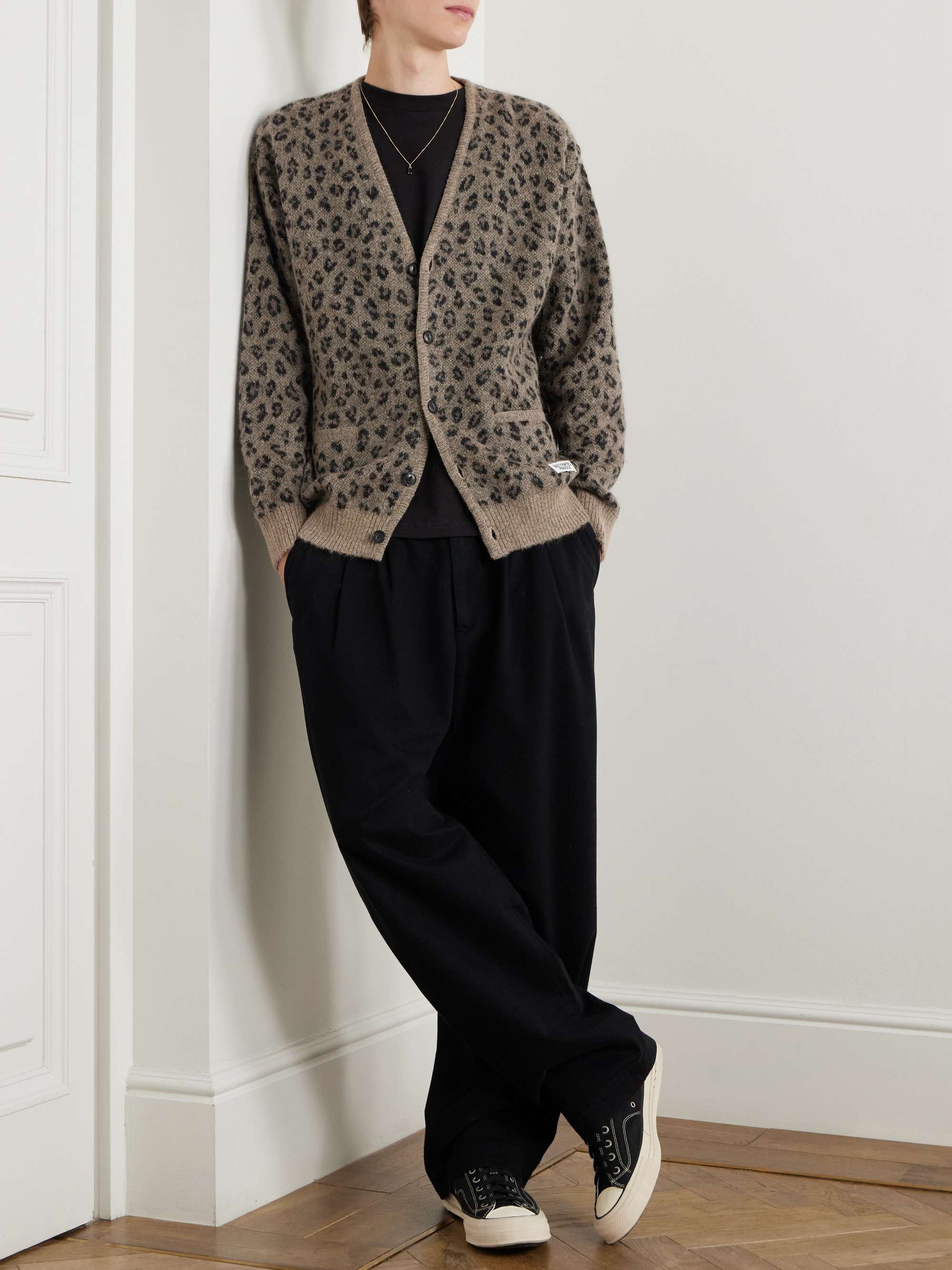 Leopard Jacquard-Knit Cardigan view