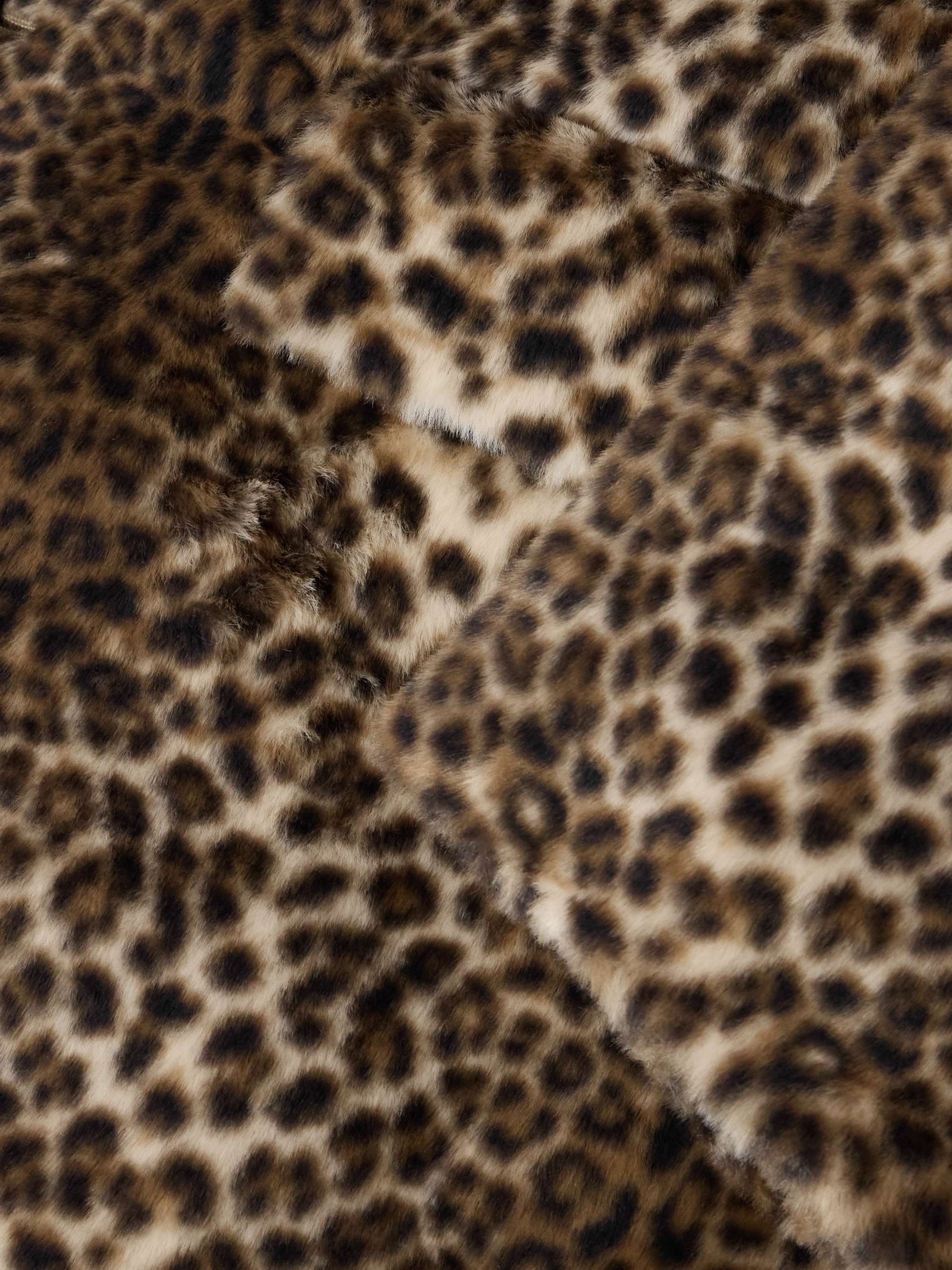 Leopard-Print Fleece Coat view