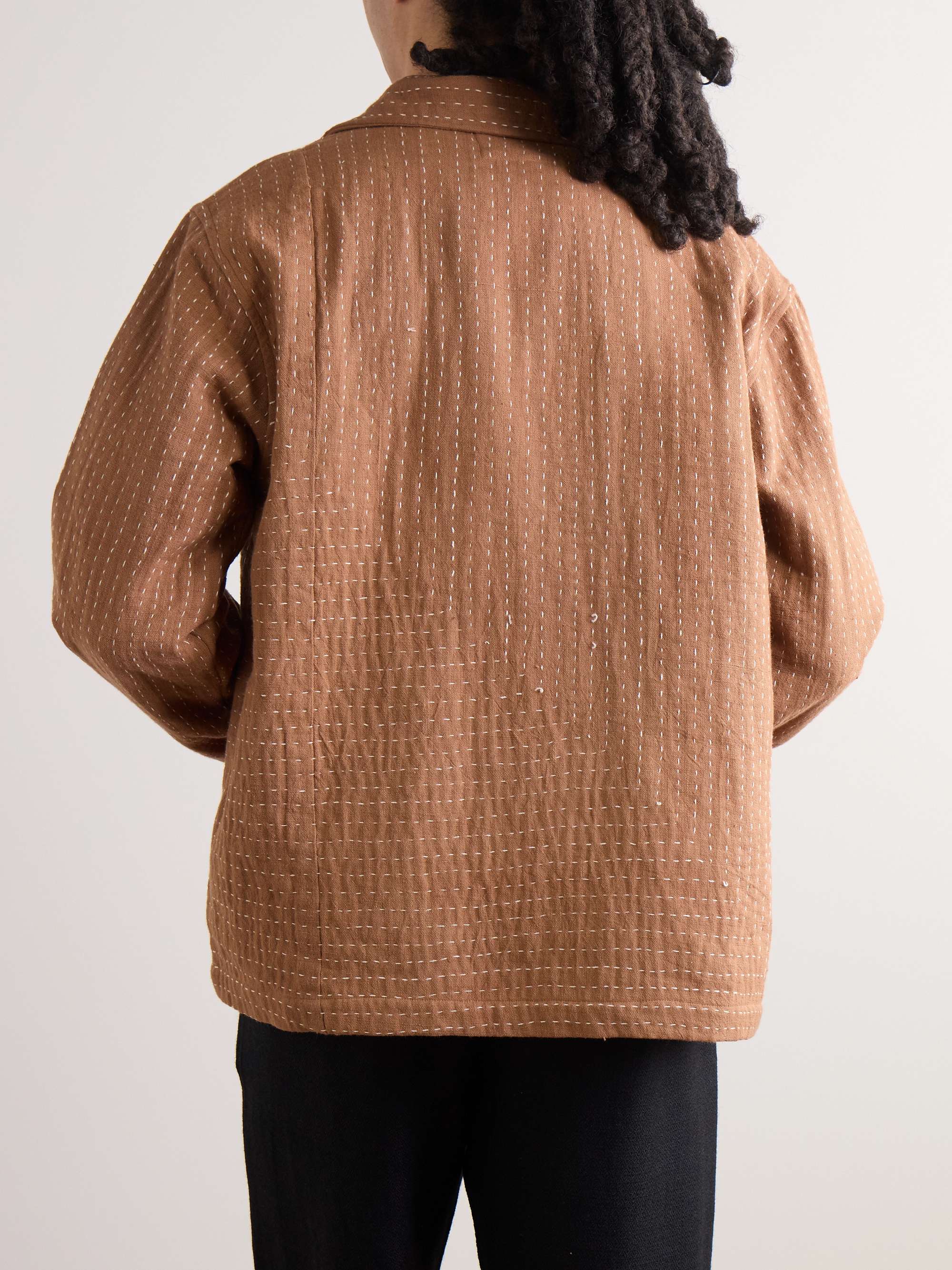 Kantha Embellished Embroidered Cotton Overshirt view