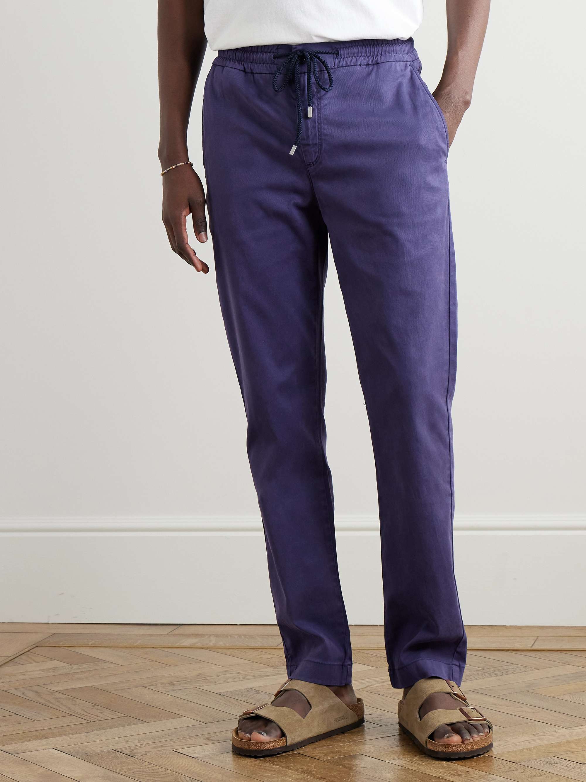 Clemence Slim-Fit Straight-Leg TENCEL™ Lyocell-Blend Drawstring Trousers view