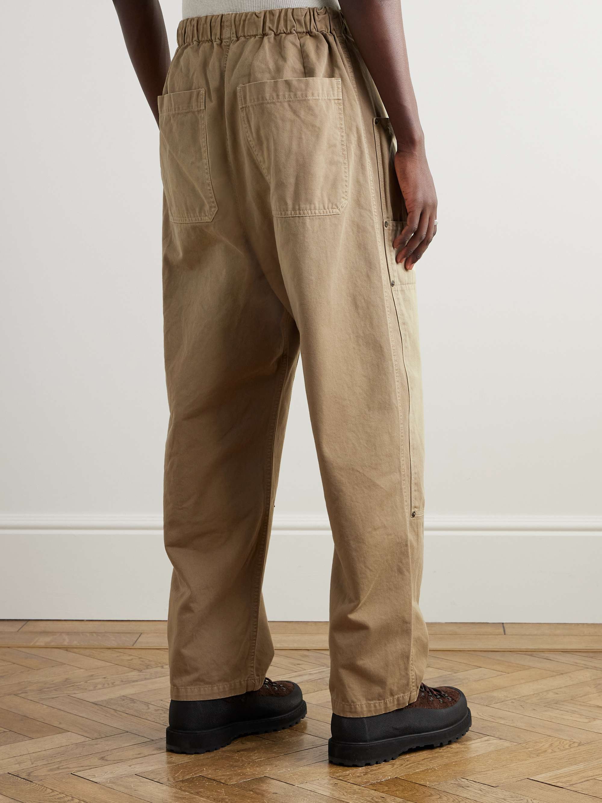 Katsuragi Wide-Leg Panelled Cotton-Twill Drawstring Trousers view