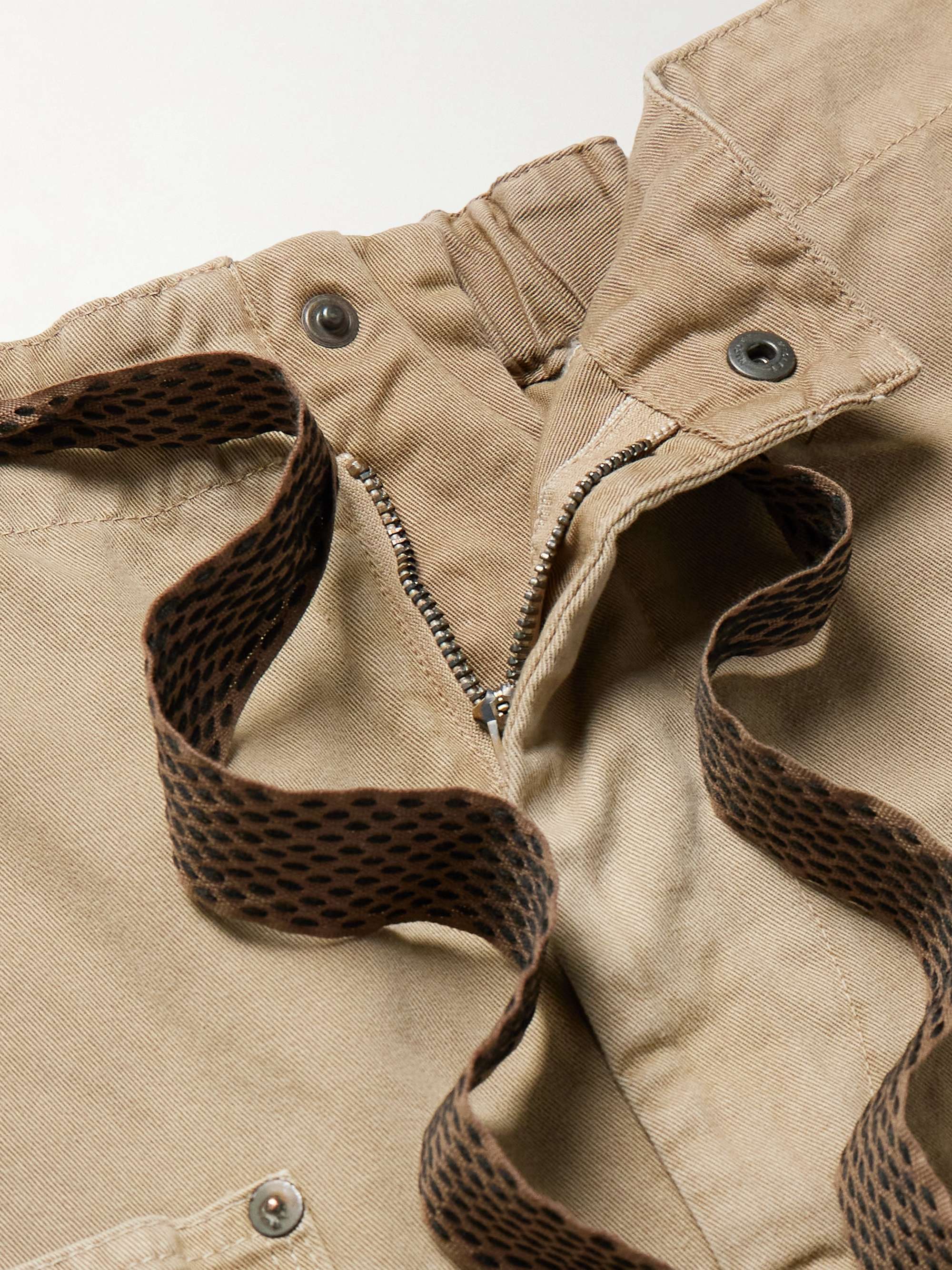 Katsuragi Wide-Leg Panelled Cotton-Twill Drawstring Trousers view